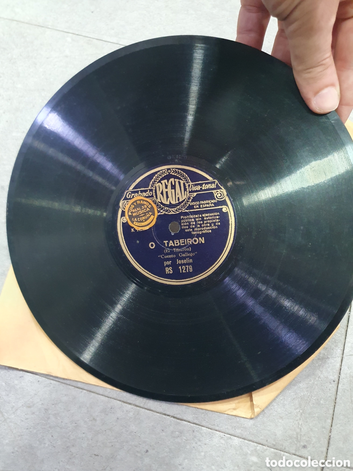 Discos de pizarra: Disco pizarra. Joselin. Cuento gallego. O Tabeiron y A Misa. - Foto 3