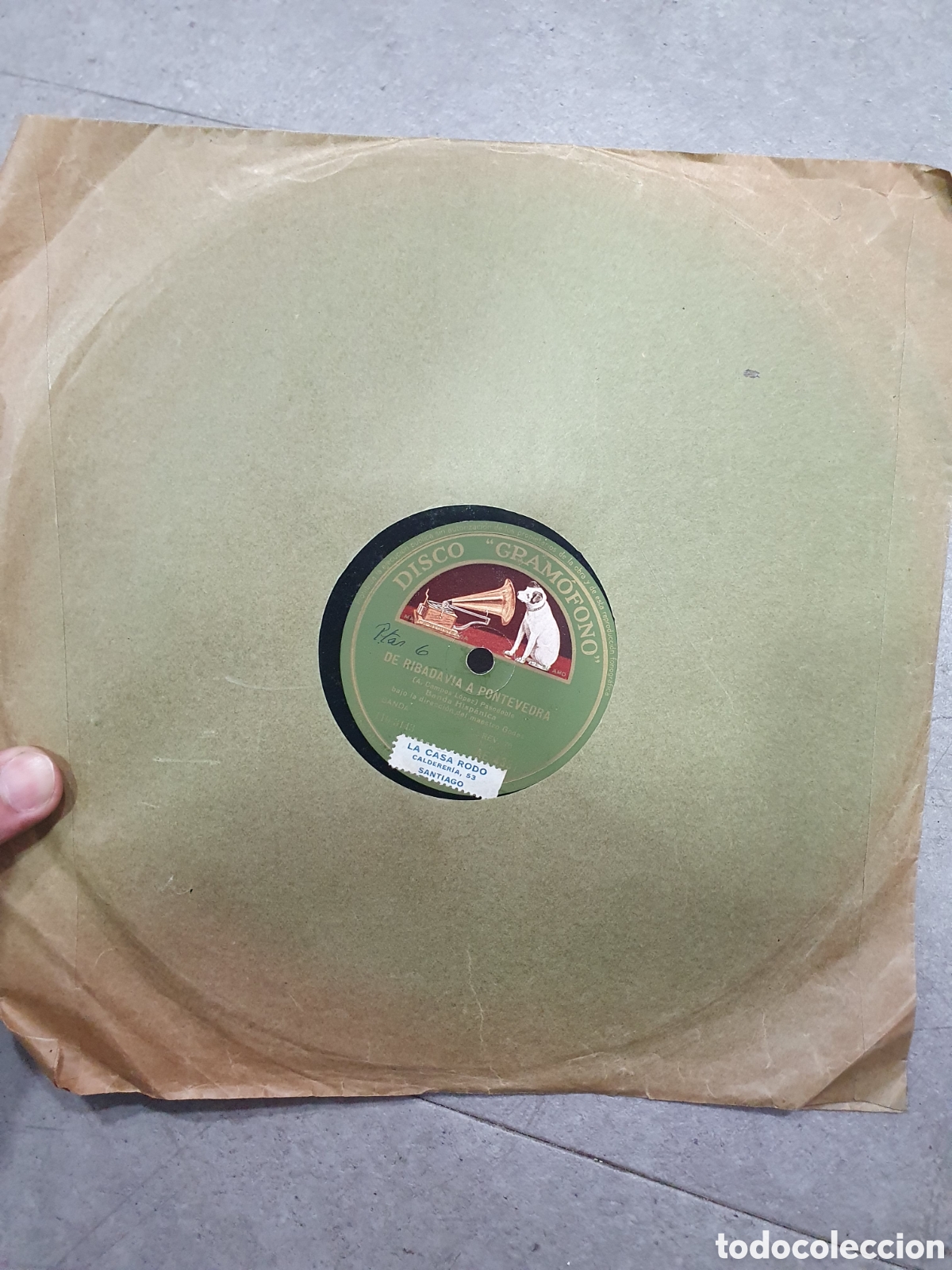 Discos de pizarra: Disco de pizarra m&uacute;sica gallega. De Ribadavia a Pontevedra.