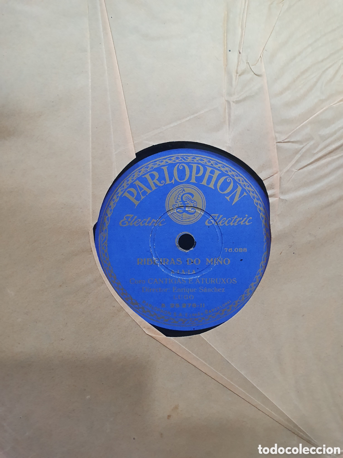 Shellac records: Disco de pizarra. Ribeiras do Mi&ntilde;o. M&uacute;sica gallega.