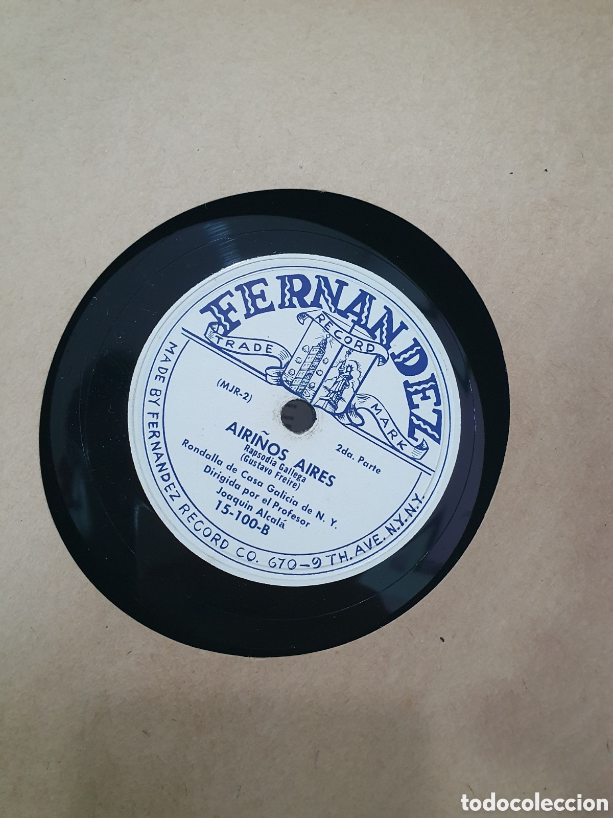 Schellackplatten: RAREZA. Casa de Galicia de Nueva York. Airi&ntilde;os Aires y Follas Vellas. M&uacute;sica gallega. Discos pizarra