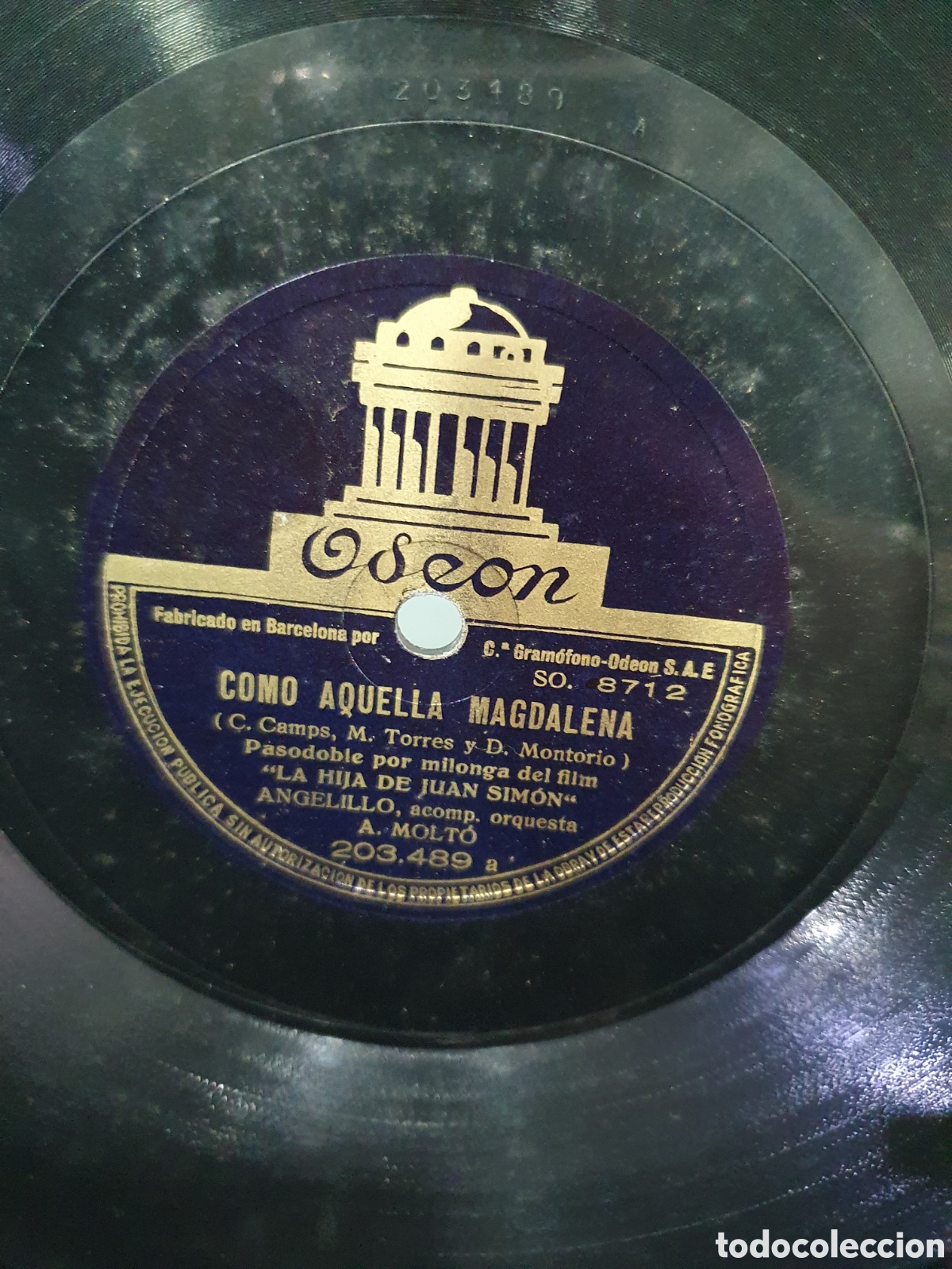 Disques en gomme-laque: Como aquella magdalena y Radio Cuba. Disco de pizarra.