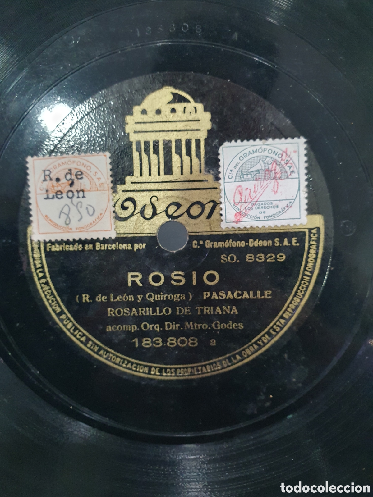 Discos de pizarra: Rosio y Bulerias del Bigote. Disco de pizarra. - Foto 1