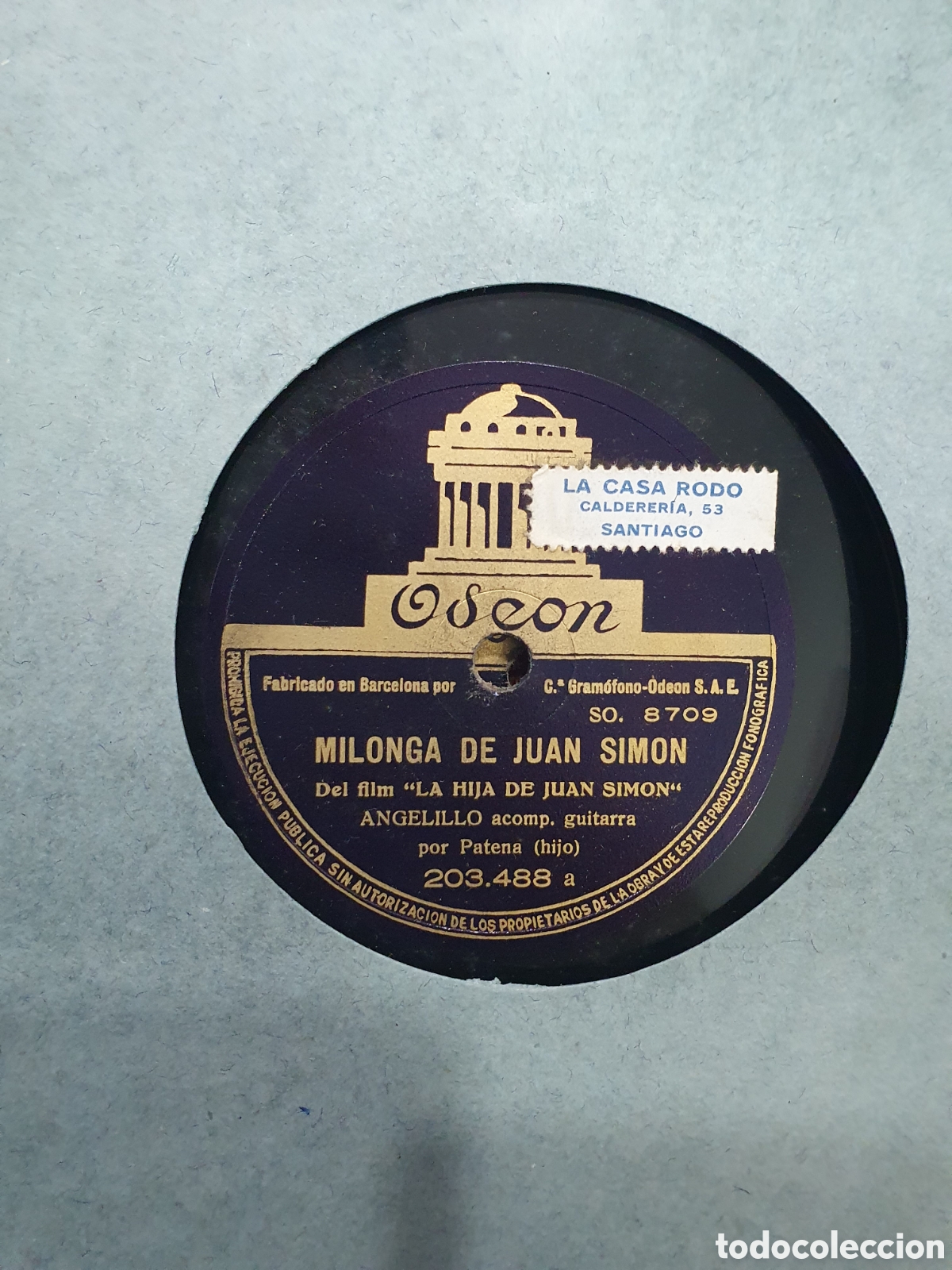 Discos de pizarra: Copla de la feria y Milonga de Juan Sim&oacute;n. Disco de pizarra. - Foto 2