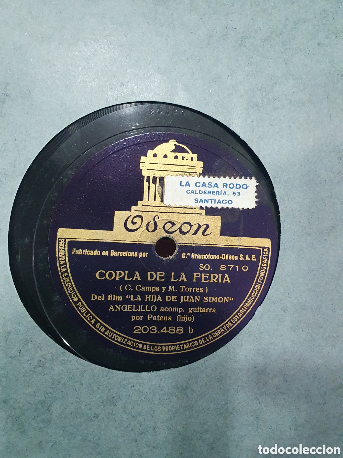 Discos de pizarra: Copla de la feria y Milonga de Juan Sim&oacute;n. Disco de pizarra. - Foto 1