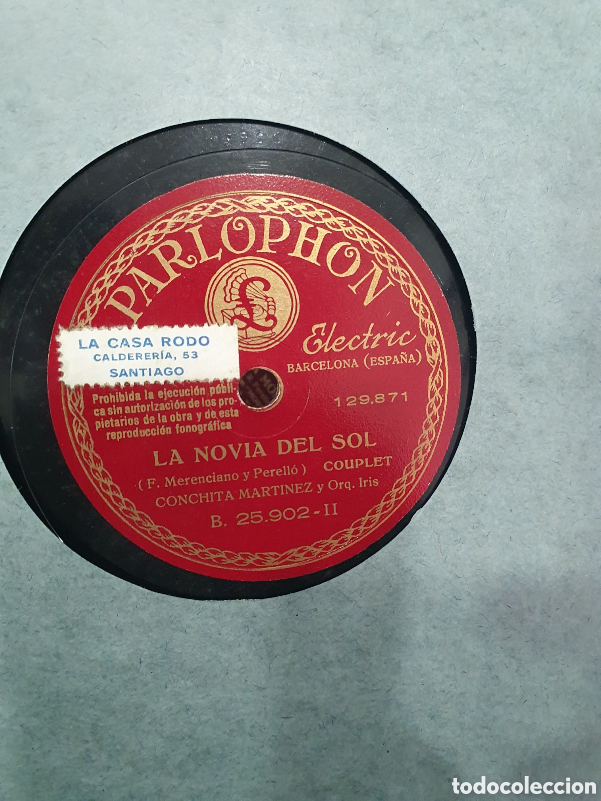 Discos de pizarra: Mi Jaca y La novia del sol. Disco de pizarra