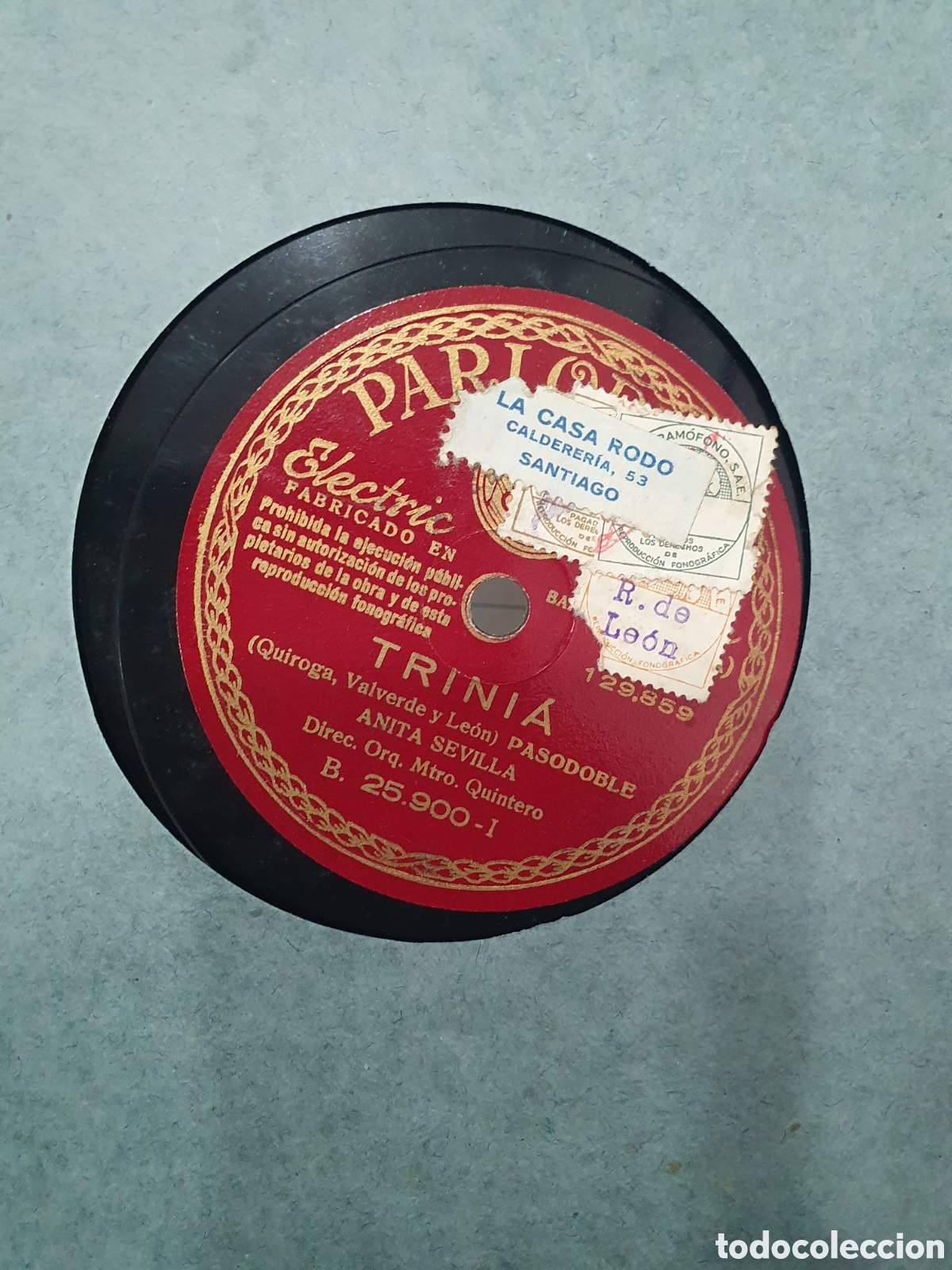 Discos de pizarra: Trini&aacute; y Ya no te Quiero. Disco de pizarra.