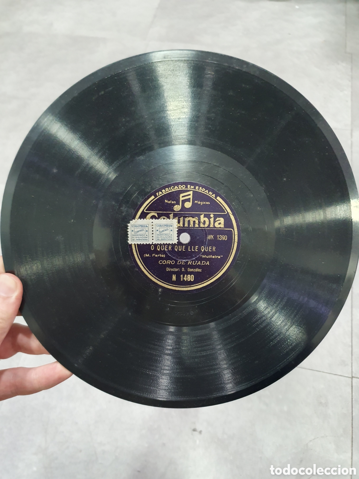 Discos de pizarra: Negra Sombra y O Quer que lle quer. Disco de pizarra gallego. - Foto 2