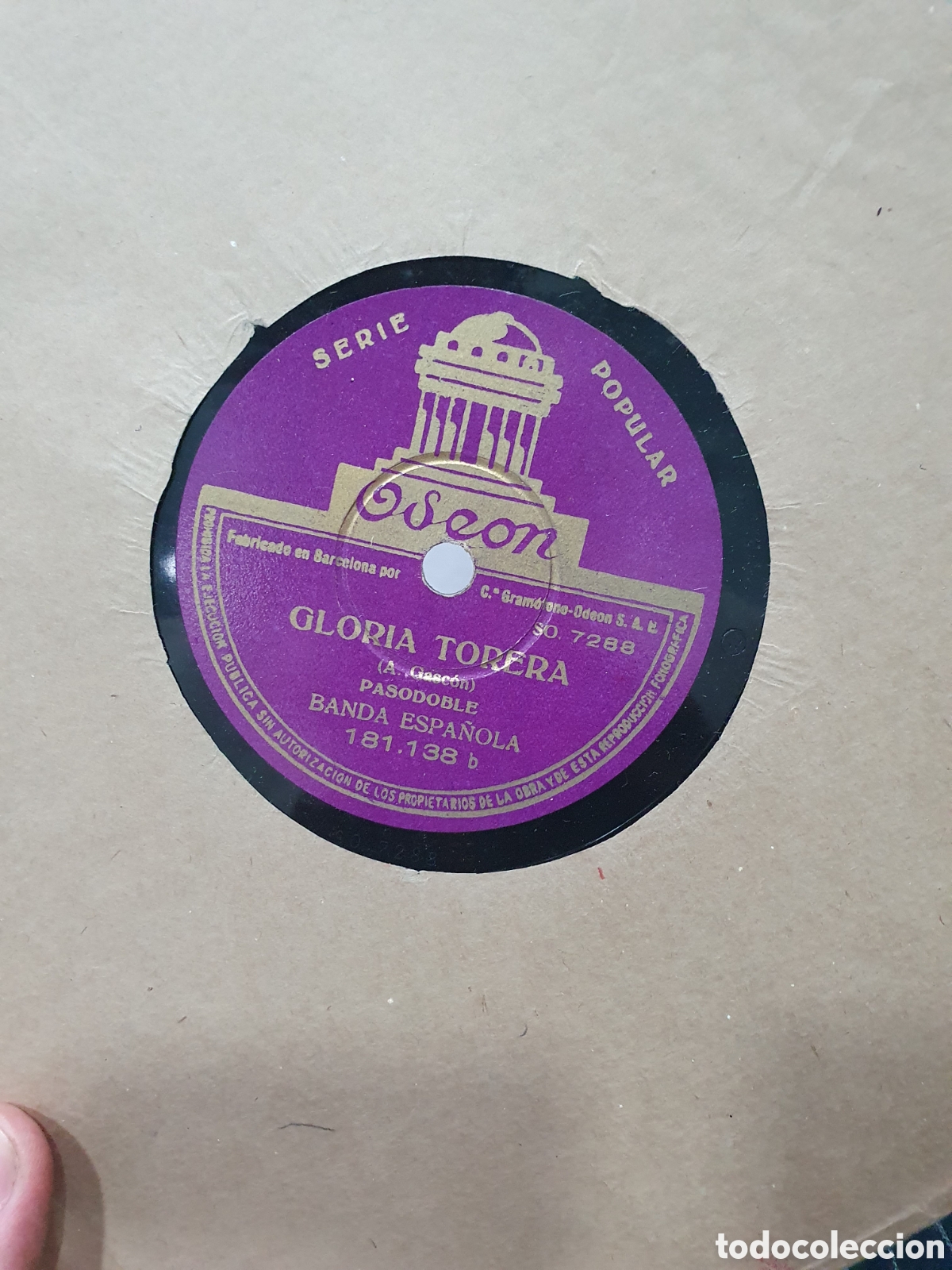 Shellac Records: Gloria torera y Pericon Nacional Argentino. Disco de pizarra