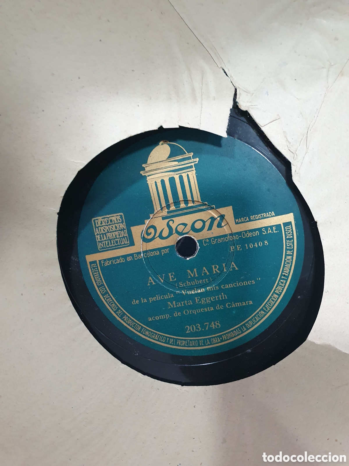 Discos de pizarra: Serenata y Ave Maria. Disco de pizarra. - Foto 2