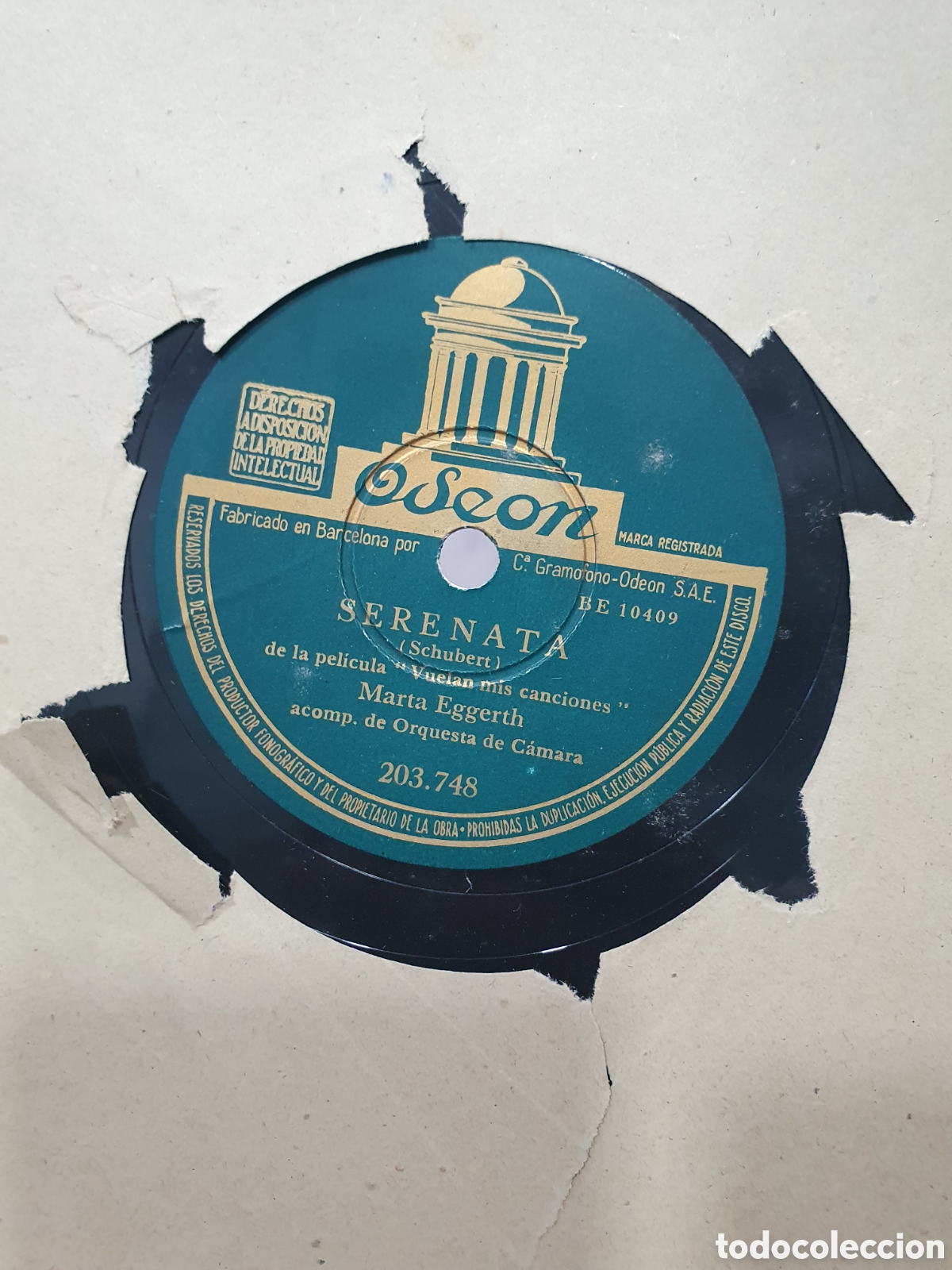 Discos de pizarra: Serenata y Ave Maria. Disco de pizarra. - Foto 1