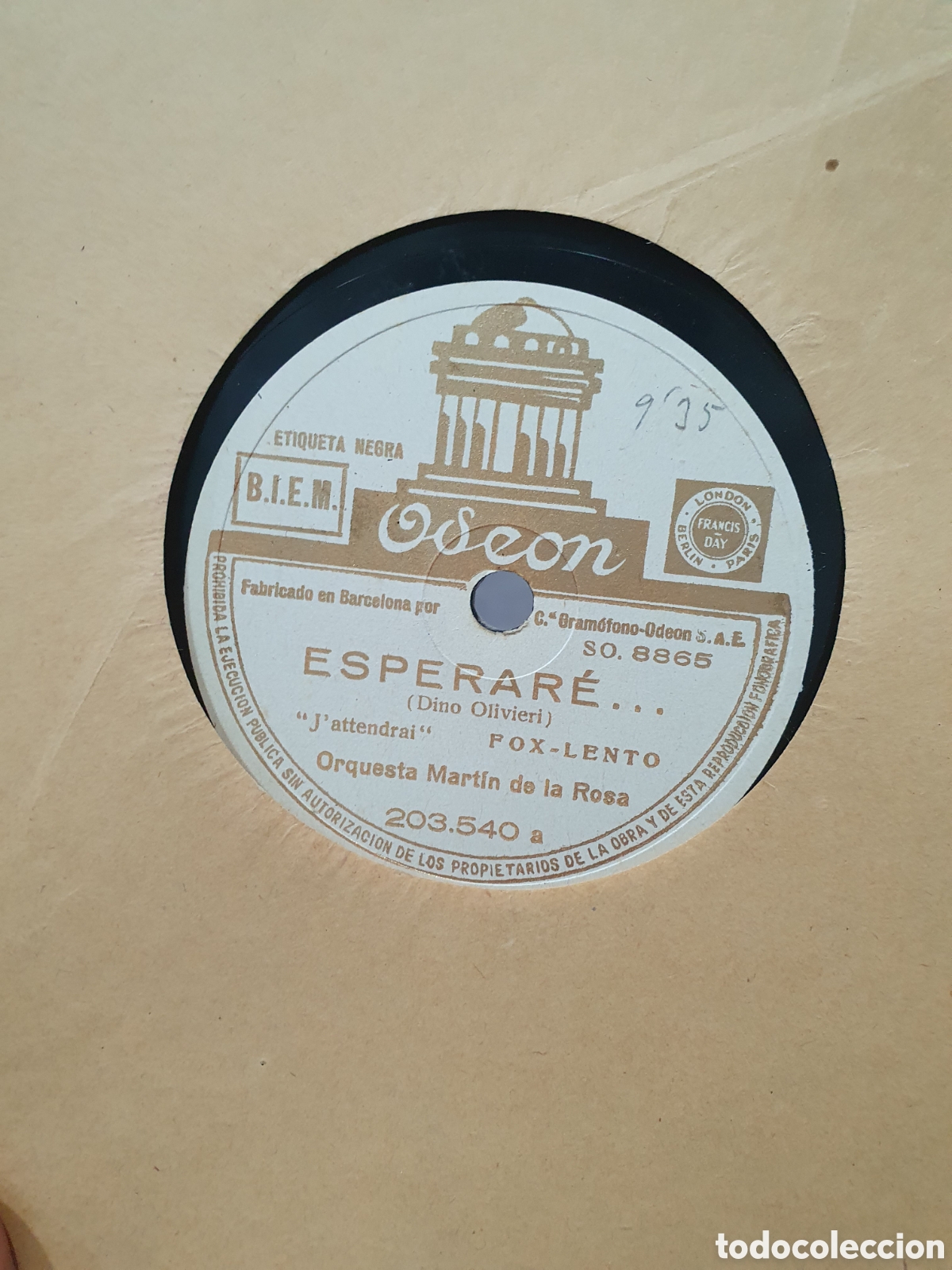 Shellac records: Esperar&eacute; y No lo niegues. Disco de pizarra