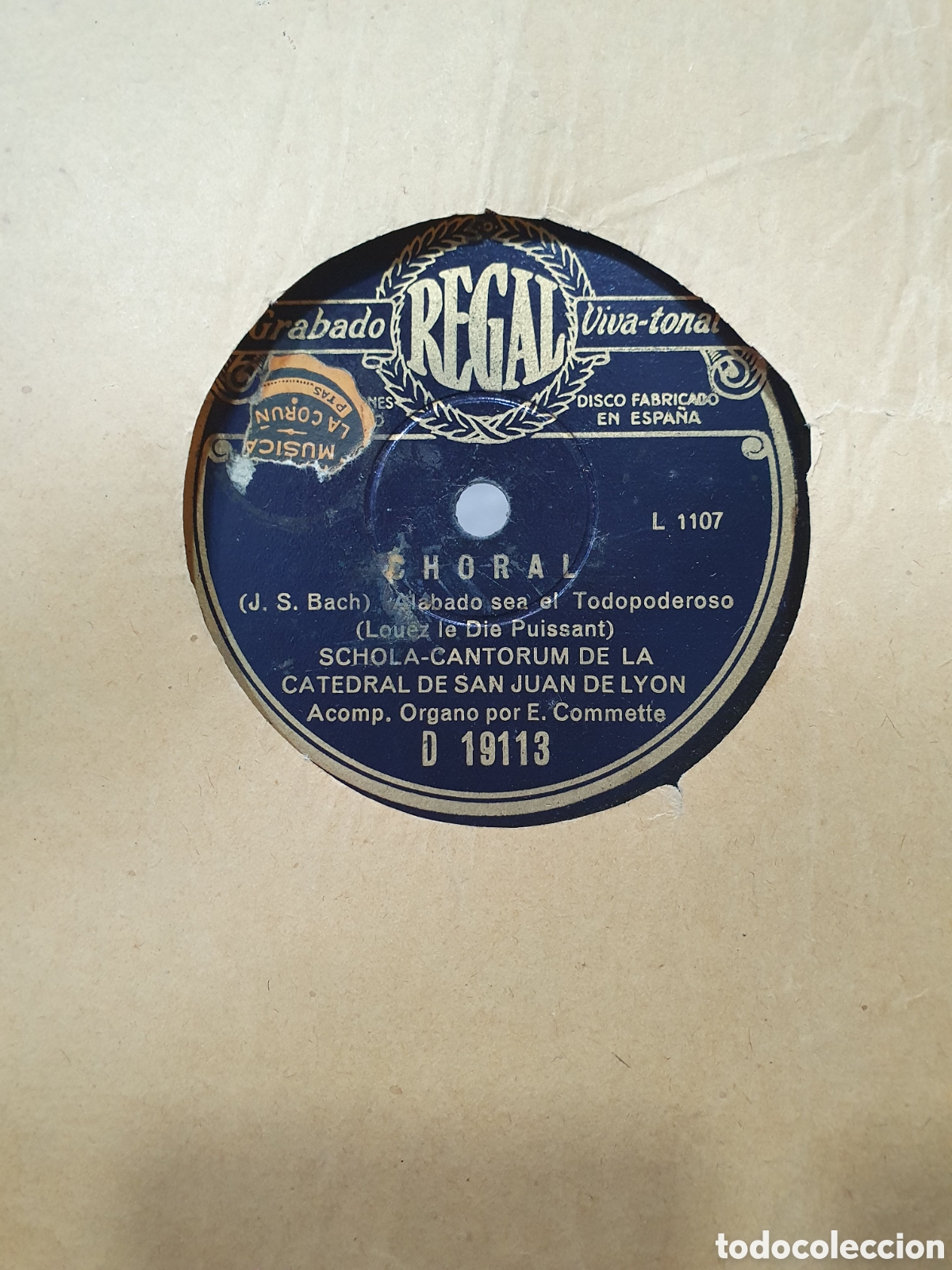 Discos para gramofone: Disco de pizarra Bach. M&uacute;sica cl&aacute;sica.