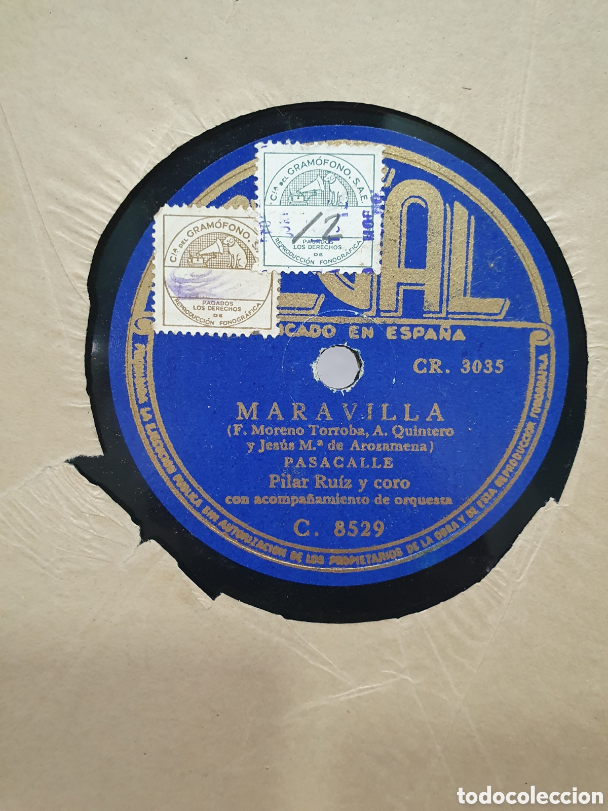 Discos de pizarra: Maravilla. Disco de pizarra. - Foto 1