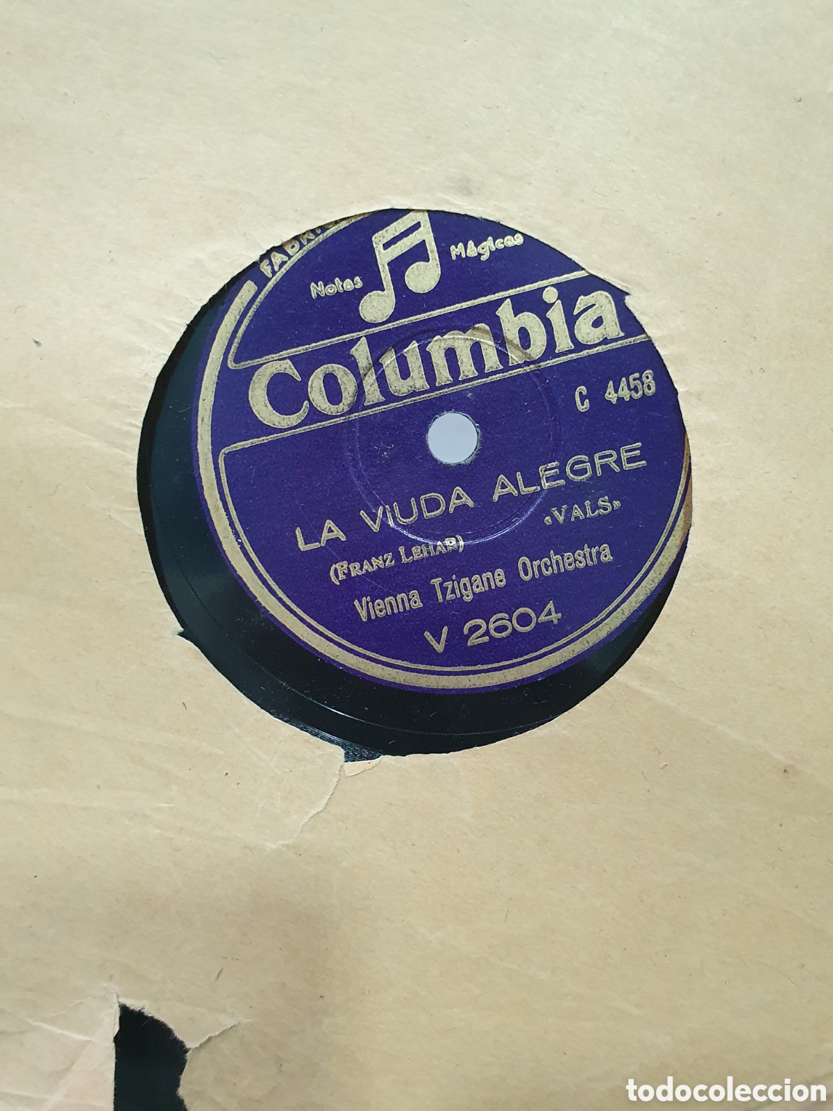 Discos de pizarra: La viuda alegre y El Murci&eacute;lago. Disco de pizarra - Foto 1