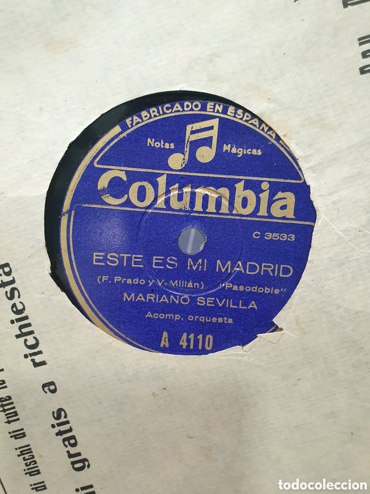 Disques en gomme-laque: Este es mi Madrid y Marianao. Disco de pizarra