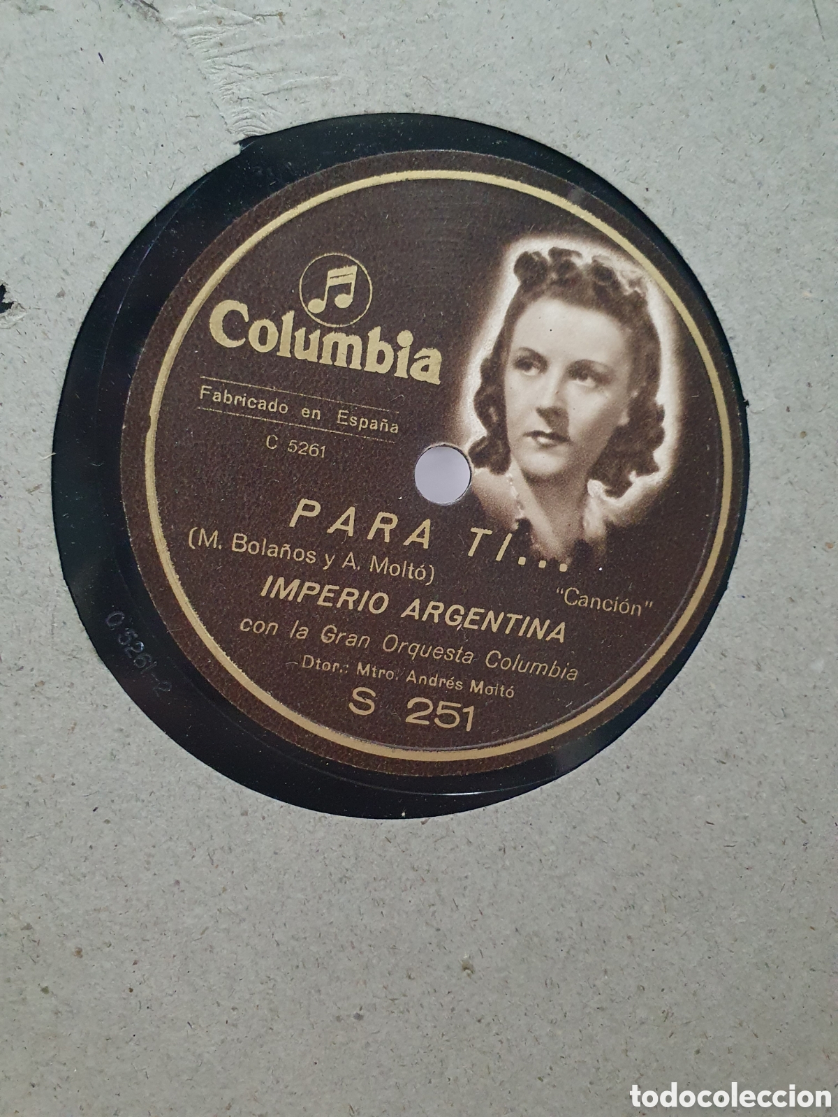 Shellac Records: Imperio Argentina. Disco de pizarra