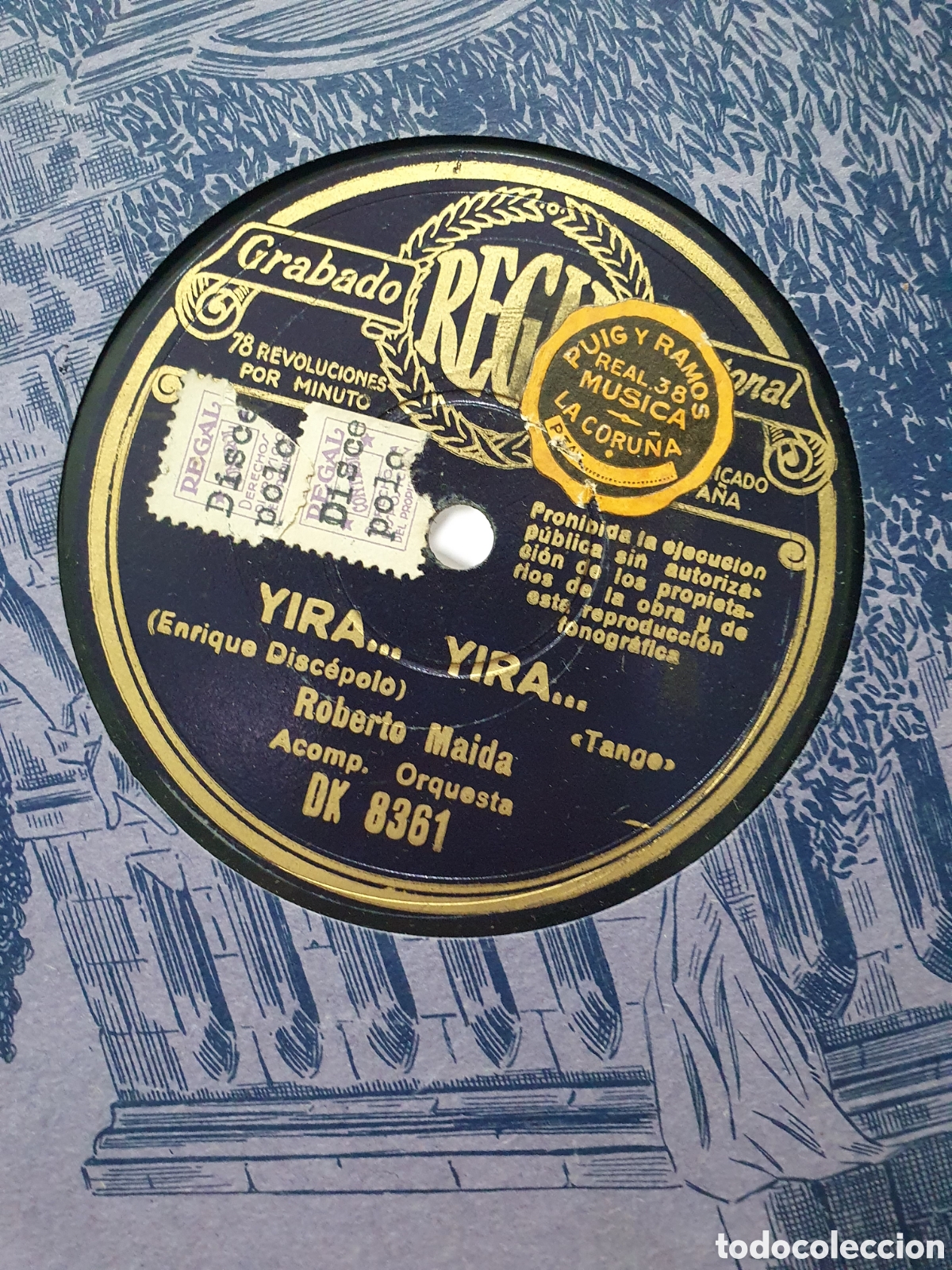 Shellac records: Yira Yira y Grandulon. Tango. Disco de pizarra