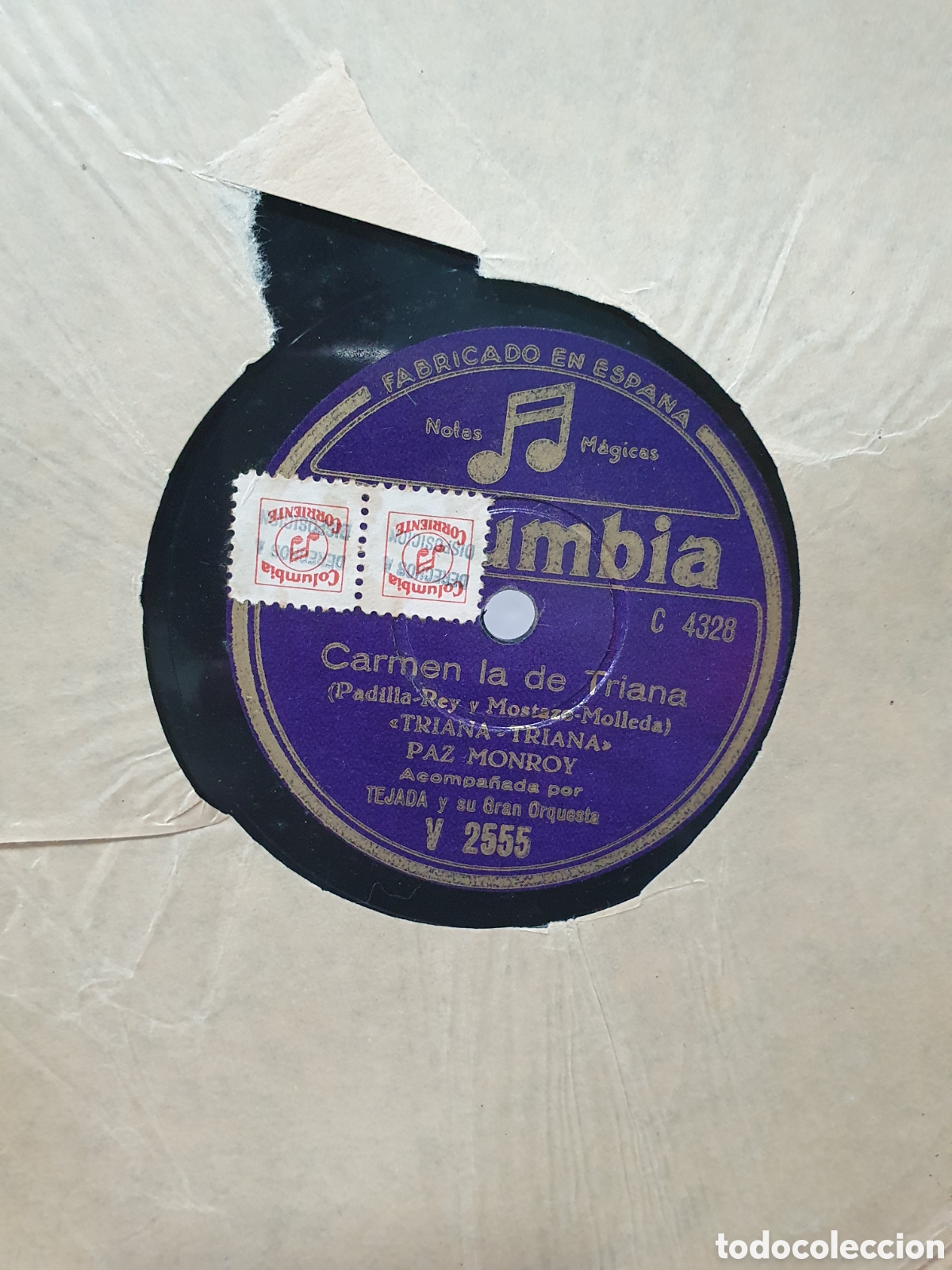 Shellac Records: Carmen la de Triana. Disco de pizarra