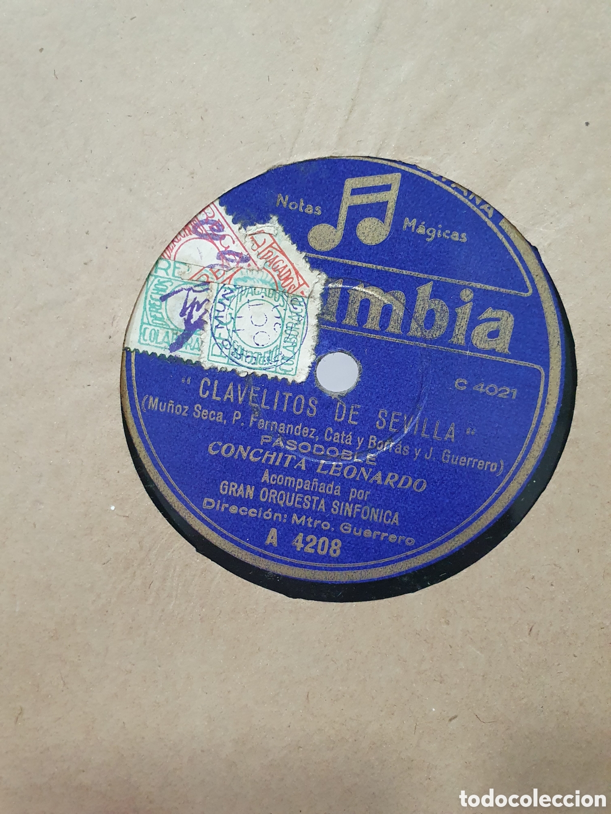 Shellac records: Ven a libertar Madrid y Clavelitos de Sevilla. Disco de pizarra