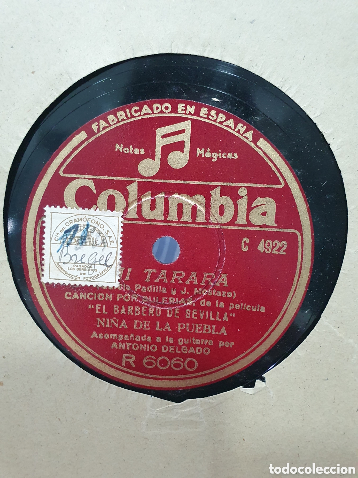 Disques en gomme-laque: La tarara y Triana Triana. Disco de pizarra