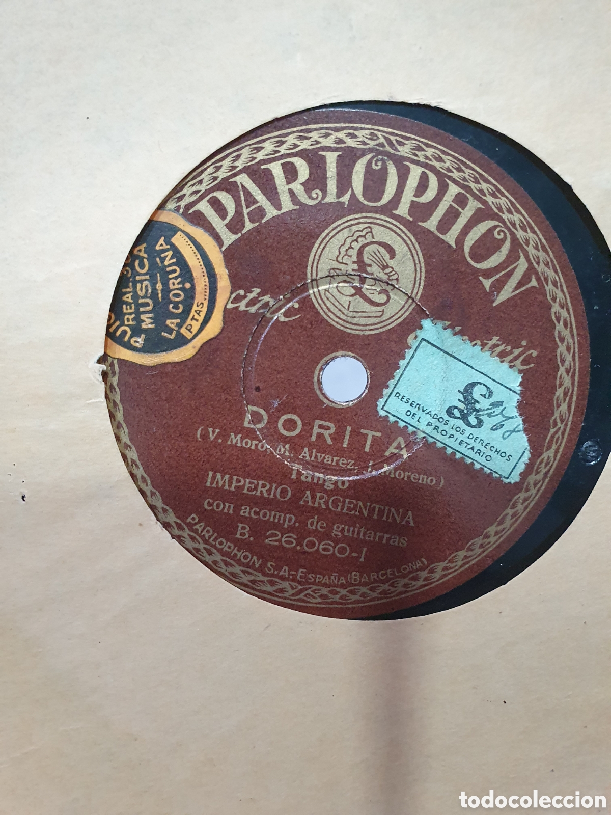 Discos de pizarra: Junto al Paran&aacute; y Dorita. Disco de pizarra - Foto 2