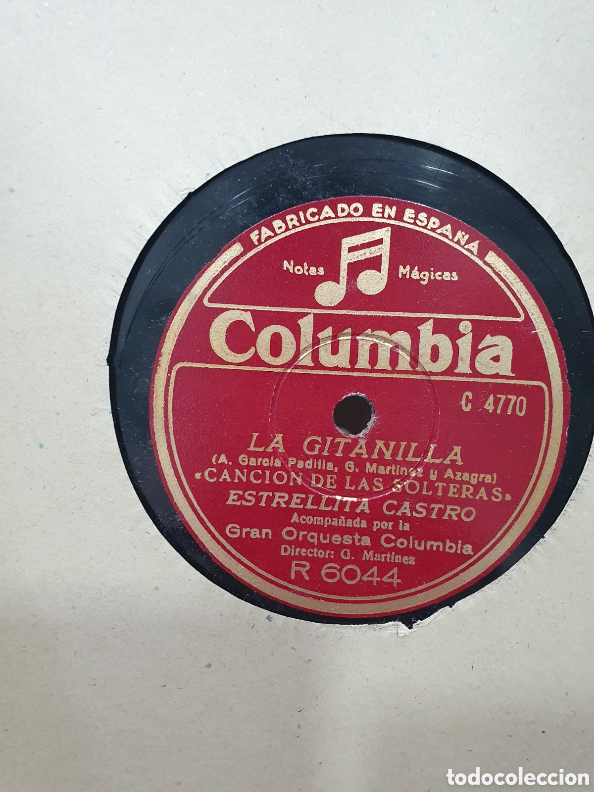 Shellac records: La gitanilla. Estrellita Castro. Disco de pizarra