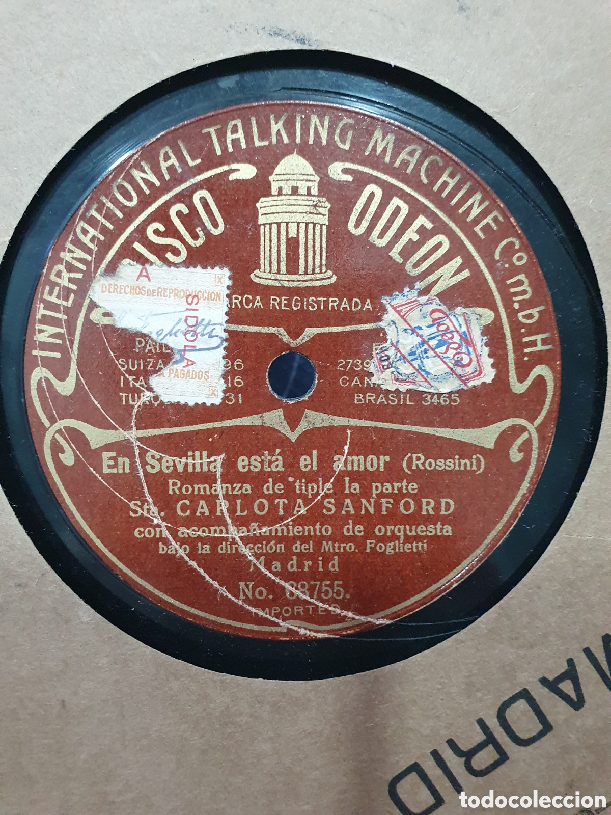 Discos de pizarra: En Sevilla esta el amor. Disco de pizarra.