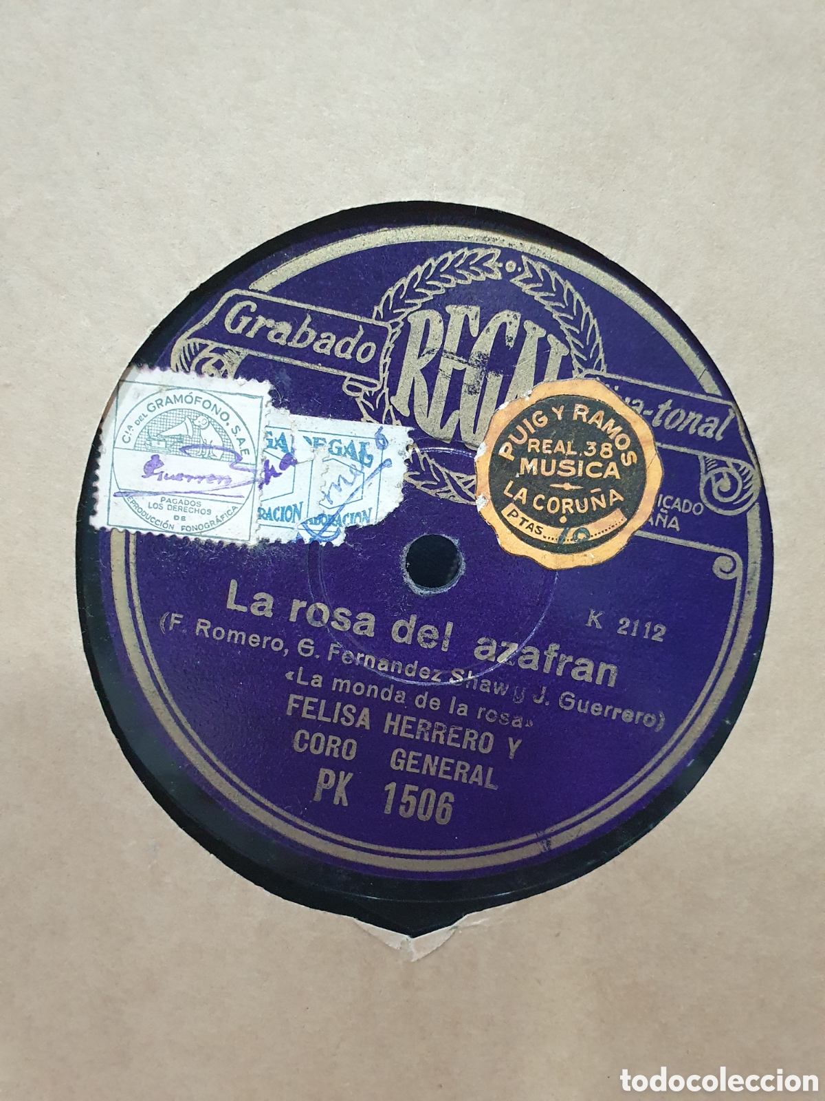 Discos de pizarra: La rosa del azafran. Disco de pizarra. - Foto 2