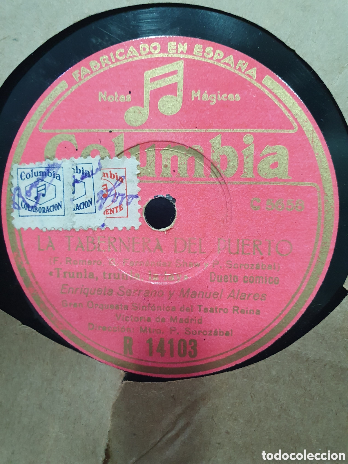 Discos de pizarra: La tabernera del puerto. Disco de pizarra - Foto 1