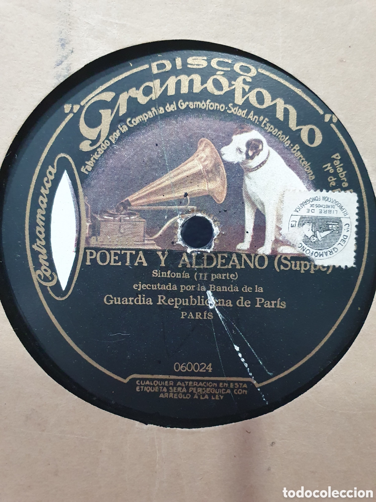 Discos de pizarra: Poeta y aldeano. Disco de pizarra. - Foto 1