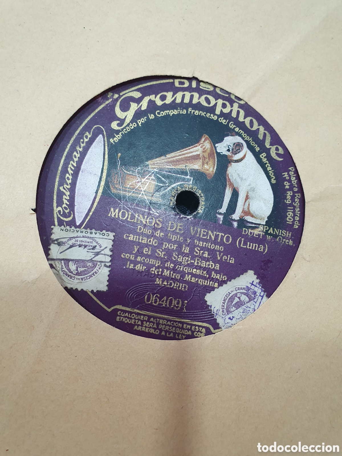 Discos de pizarra: La Viuda Alegre y Molinos de viento. Disco de pizarra - Foto 2