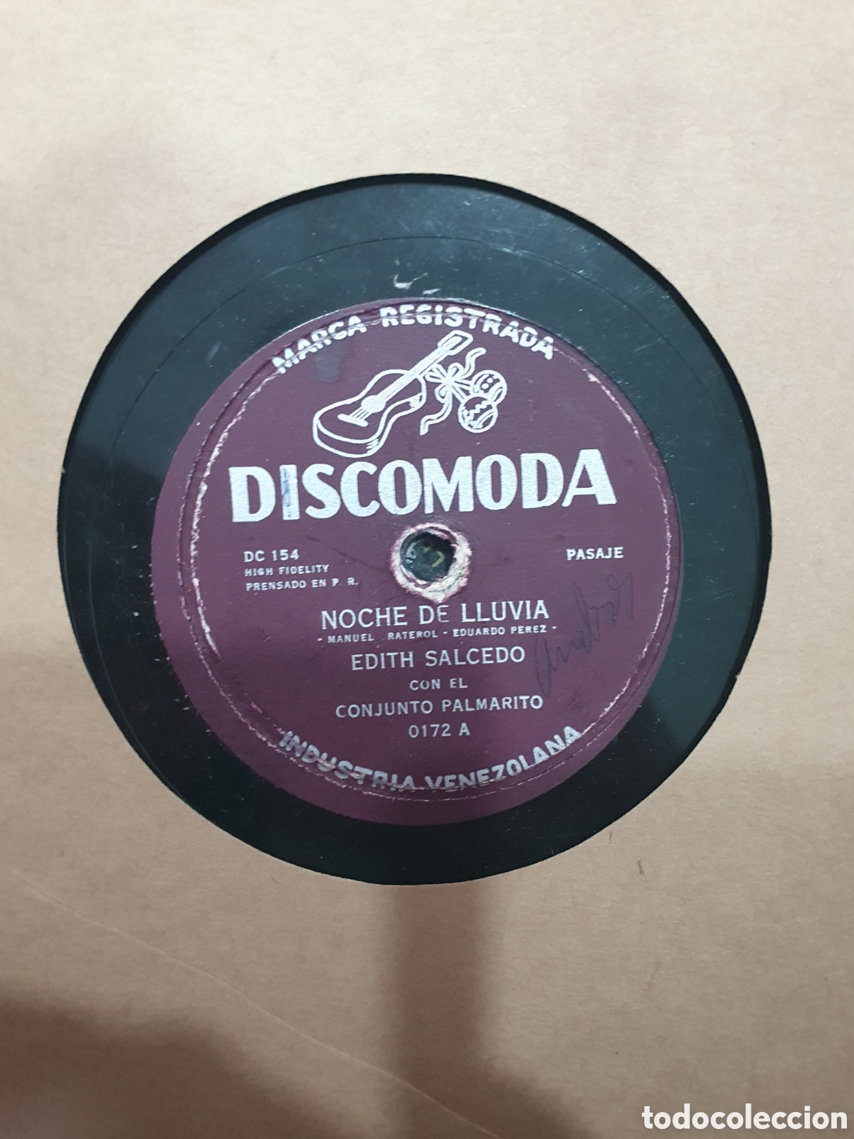 Discos de pizarra: Noche de lluvia y El Conoto. Disco de pizarra - Foto 1
