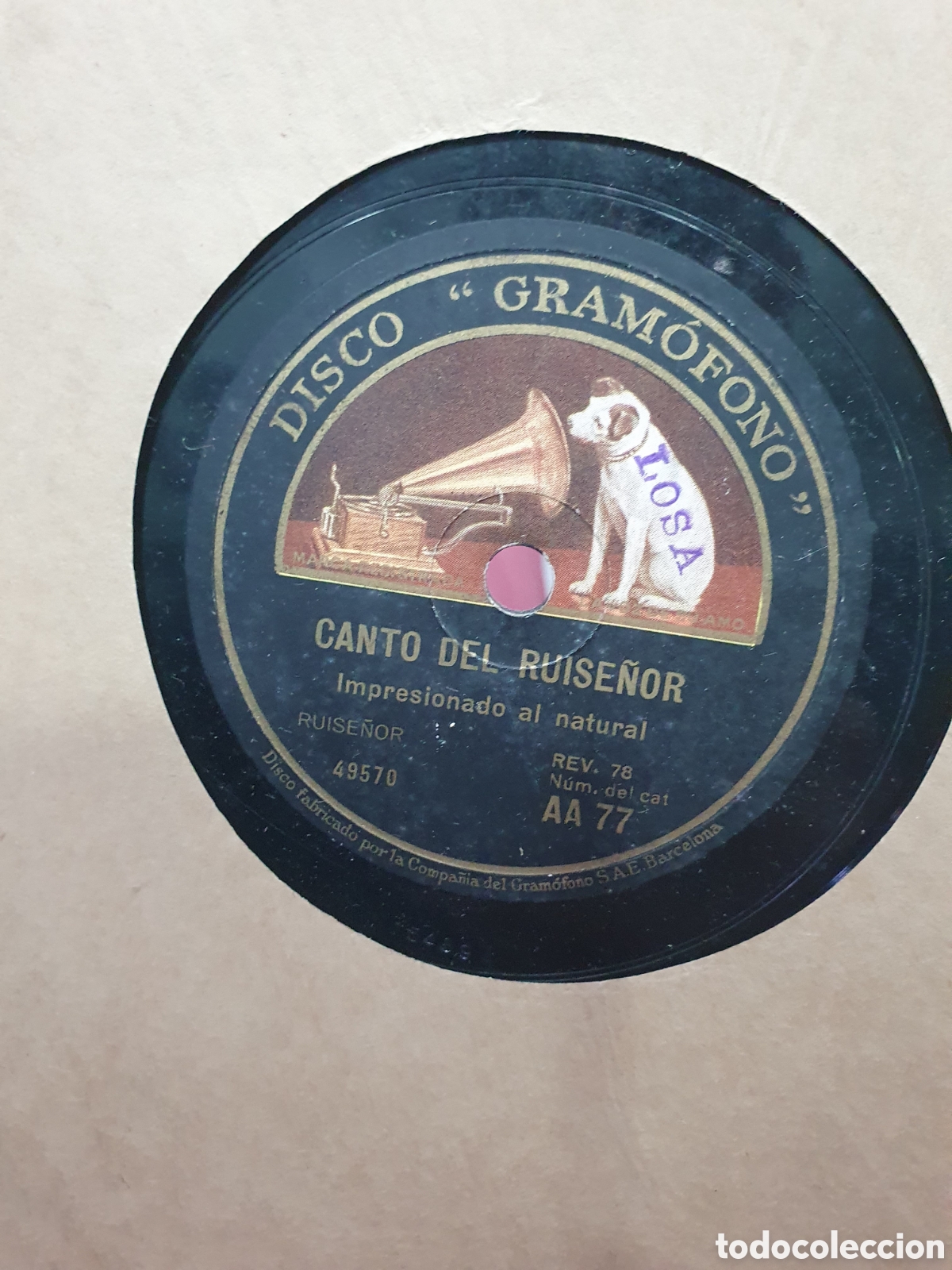 Discos de pizarra: Canto del ruise&ntilde;or. Disco de pizarra - Foto 1