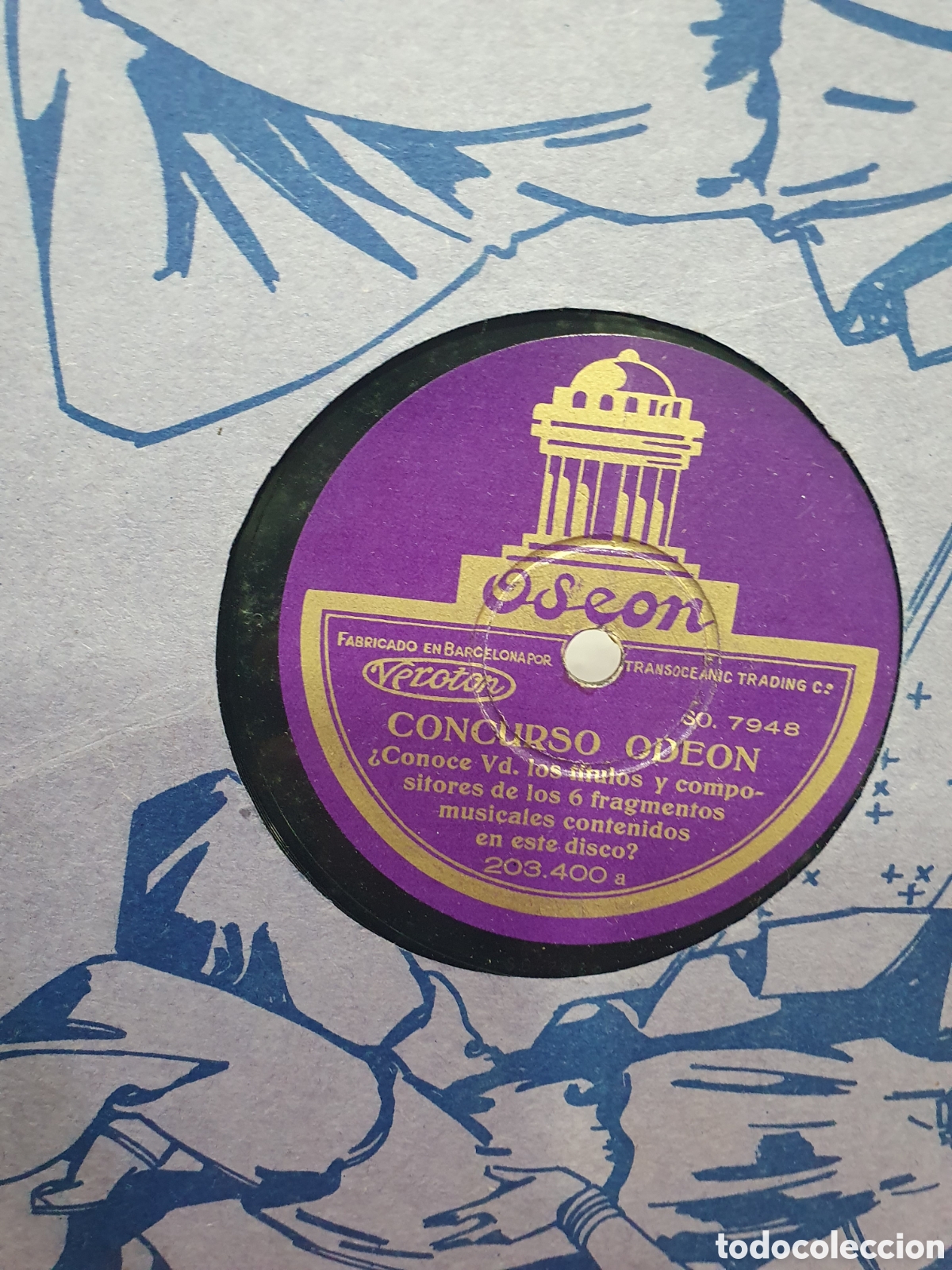 Discos de pizarra: A la mujer espa&ntilde;ola y concurso Ode&oacute;n. Disco de pizarra. - Foto 2