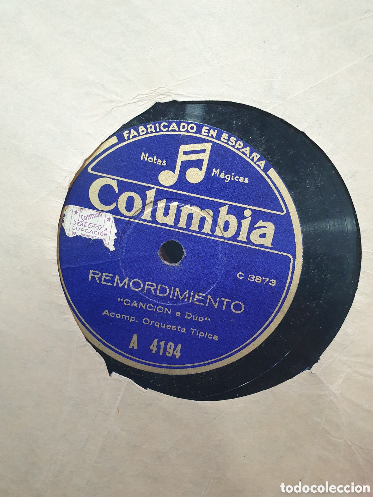 Discos de pizarra: Bautismo en el rancho y Remordimiento. Disco de pizarra - Foto 2
