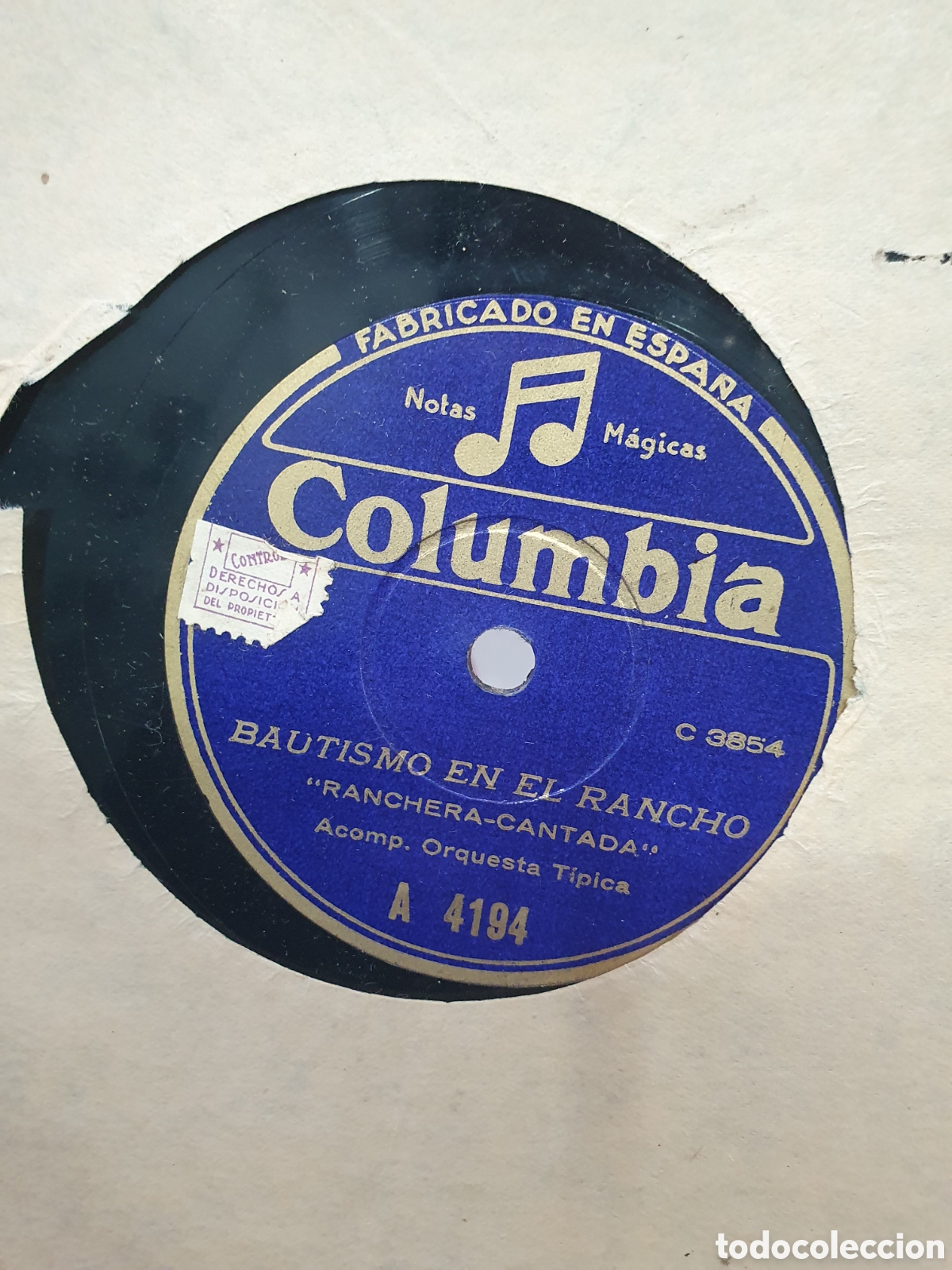 Discos de pizarra: Bautismo en el rancho y Remordimiento. Disco de pizarra - Foto 1