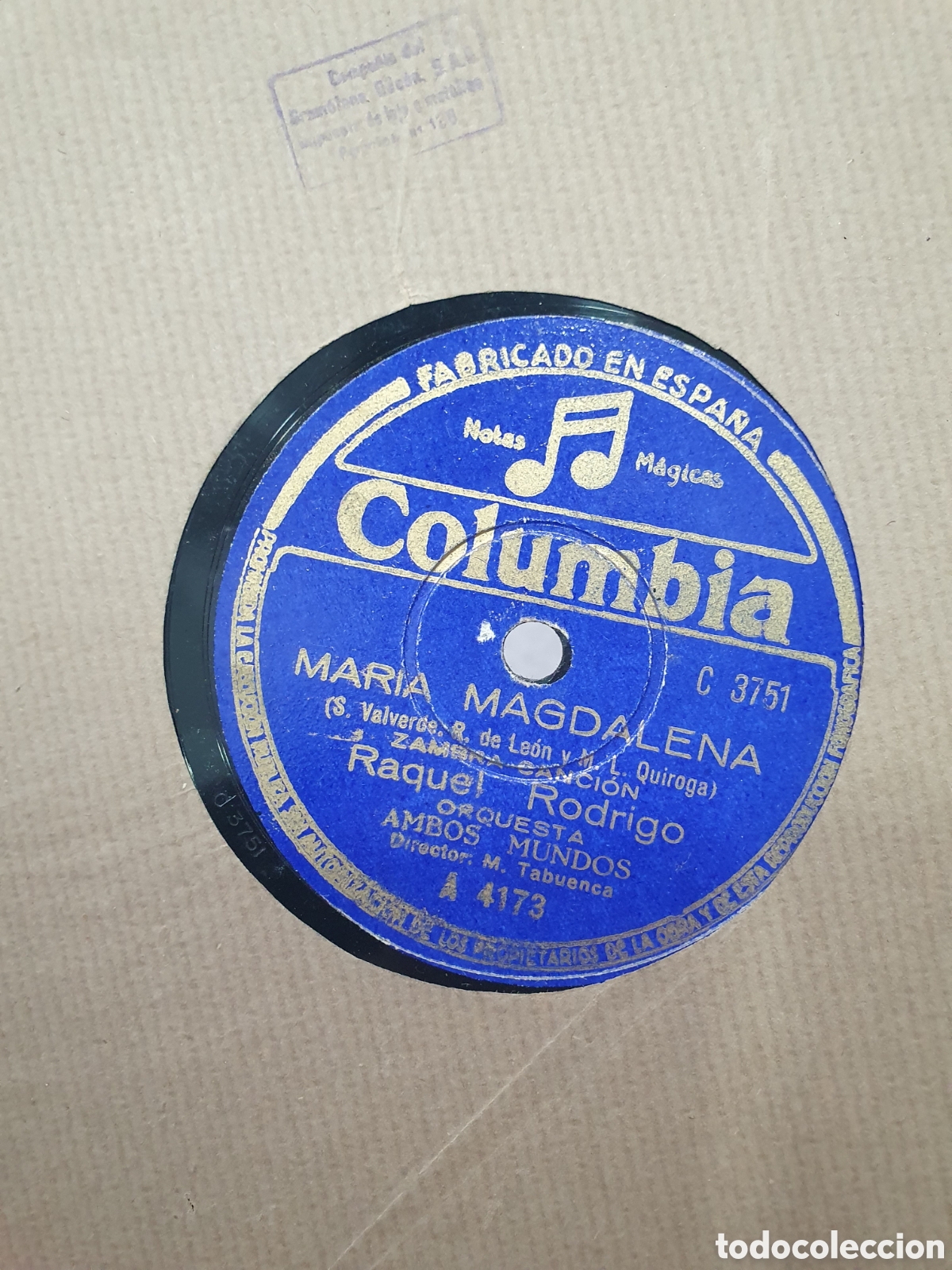 Shellac records: Maria Magdalena y Ojos negros. Disco de pizarra