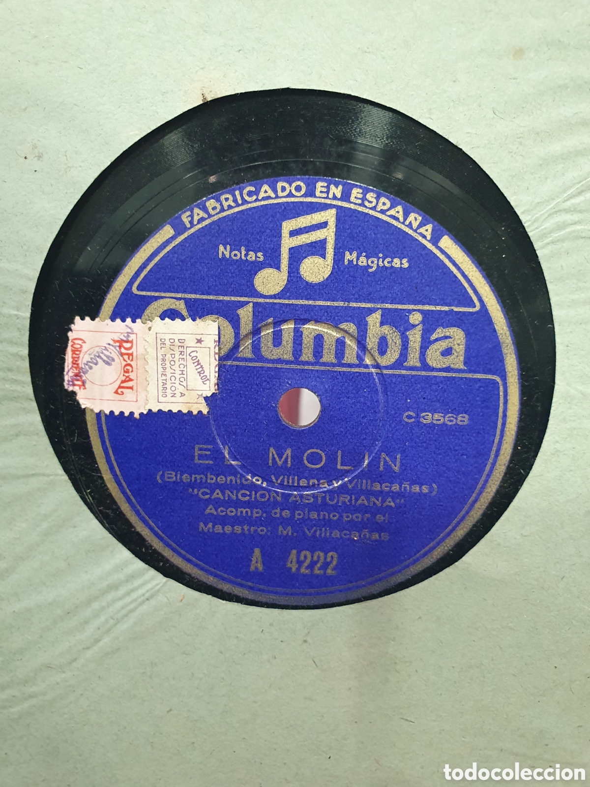 Shellac records: El Molin y Cabralera. Canciones asturianas en disco de pizarra.