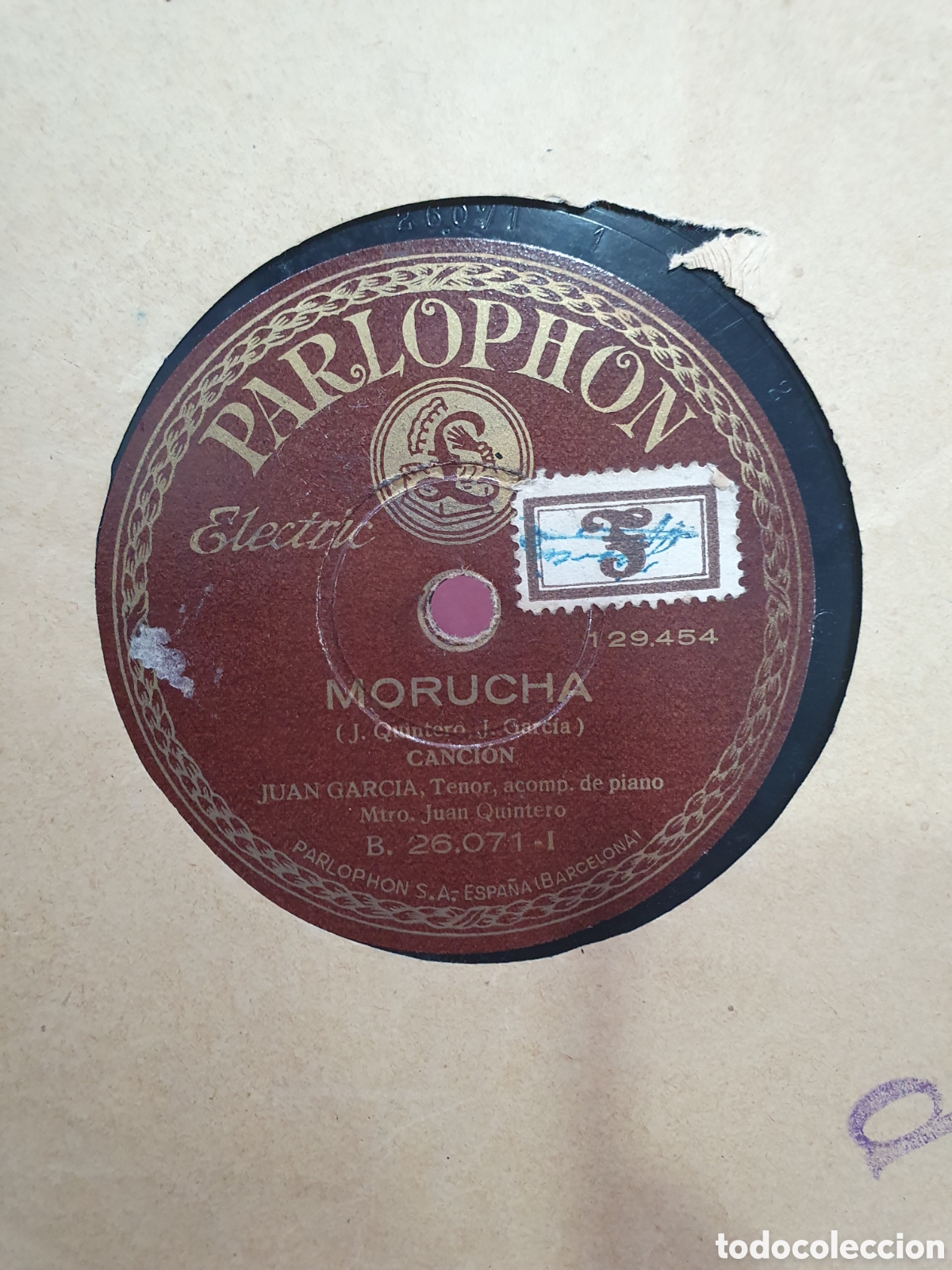 Discos de pizarra: A mi madre y Morucha. Disco de pizarra. - Foto 2