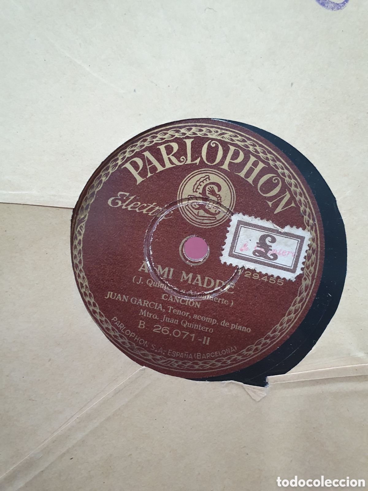 Discos de pizarra: A mi madre y Morucha. Disco de pizarra. - Foto 1