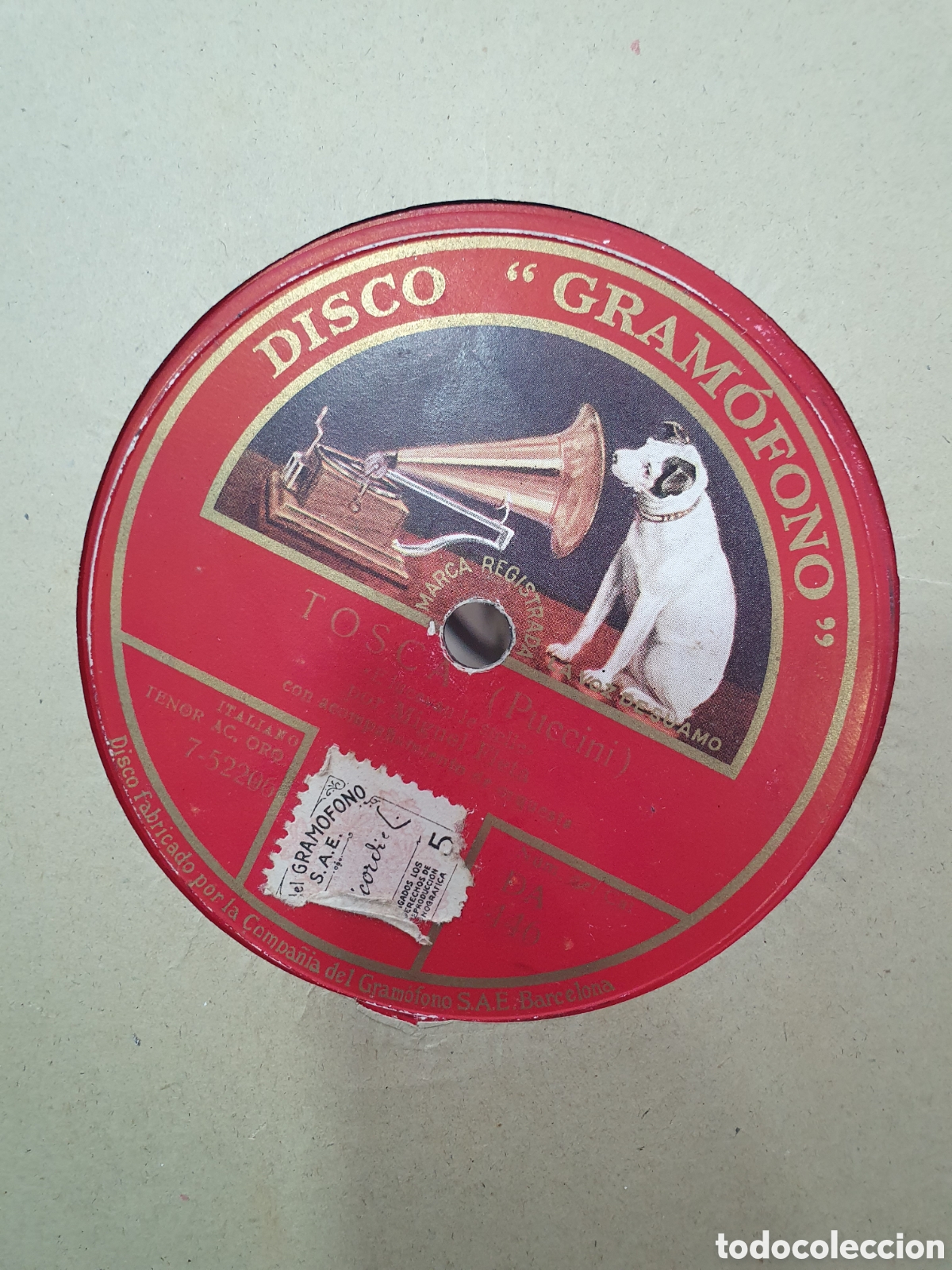 Discos de pizarra: Tosca y Rigoletto. Disco de pizarra. - Foto 2