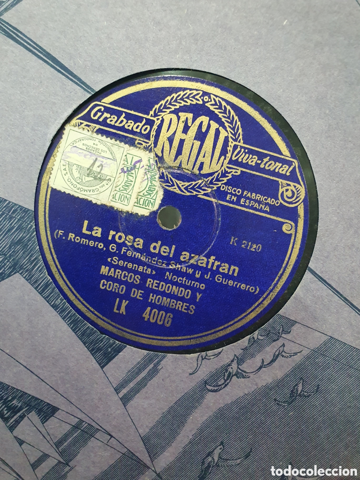 Discos de pizarra: La rosa del azafran. Disco de pizarra. - Foto 2