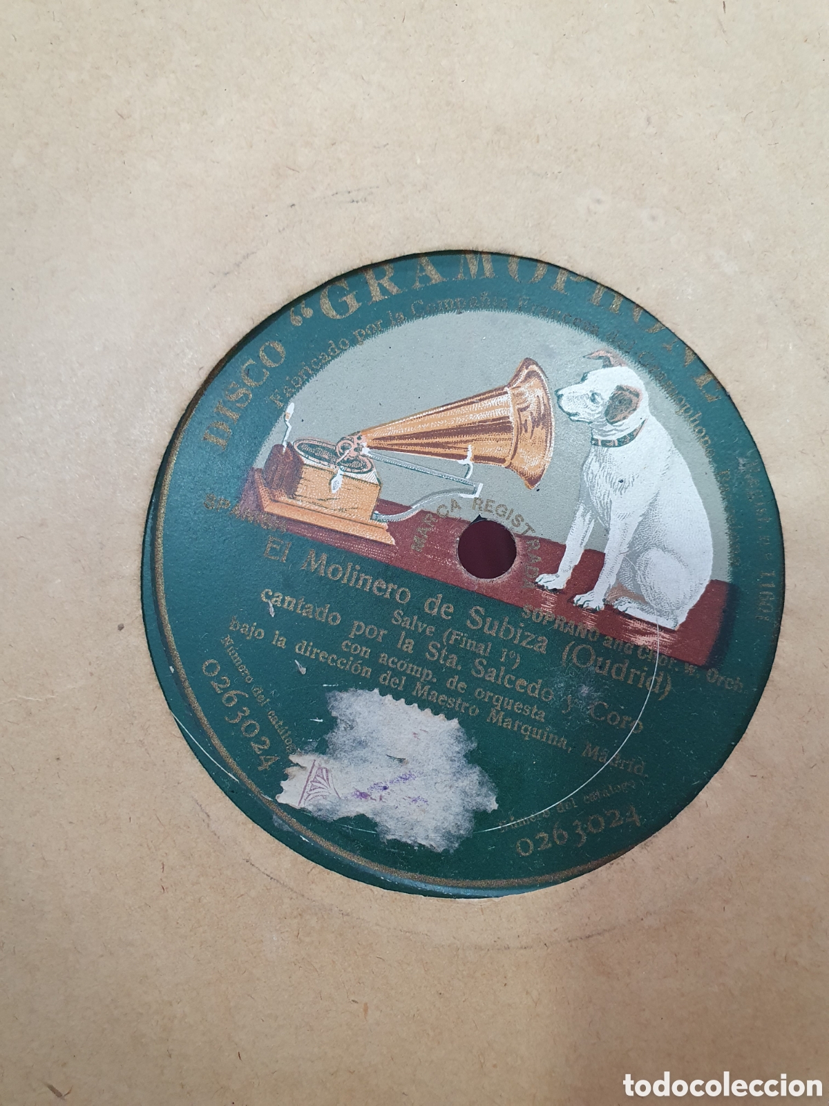 Discos de pizarra: El molinero de Subiza. Disco de pizarra