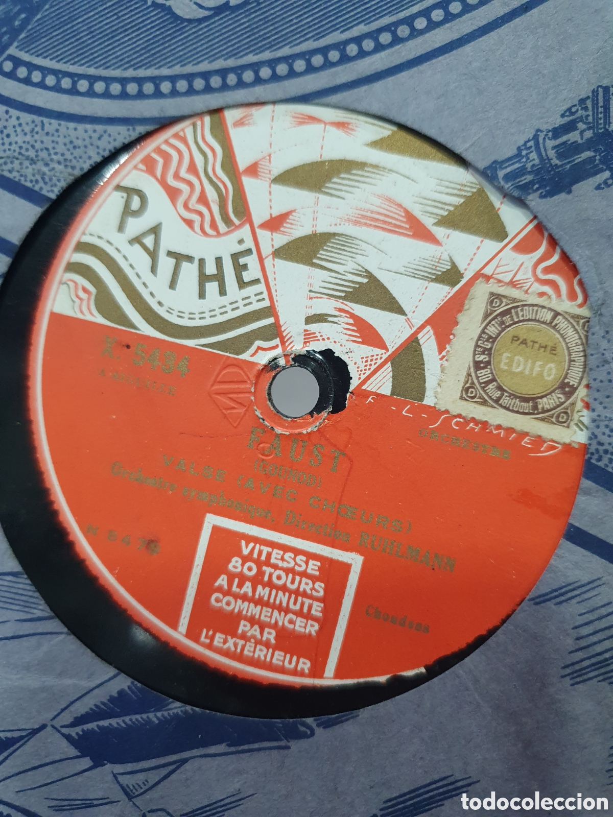 Discos de pizarra: Faust. Disco de pizarra Path&eacute;. - Foto 2