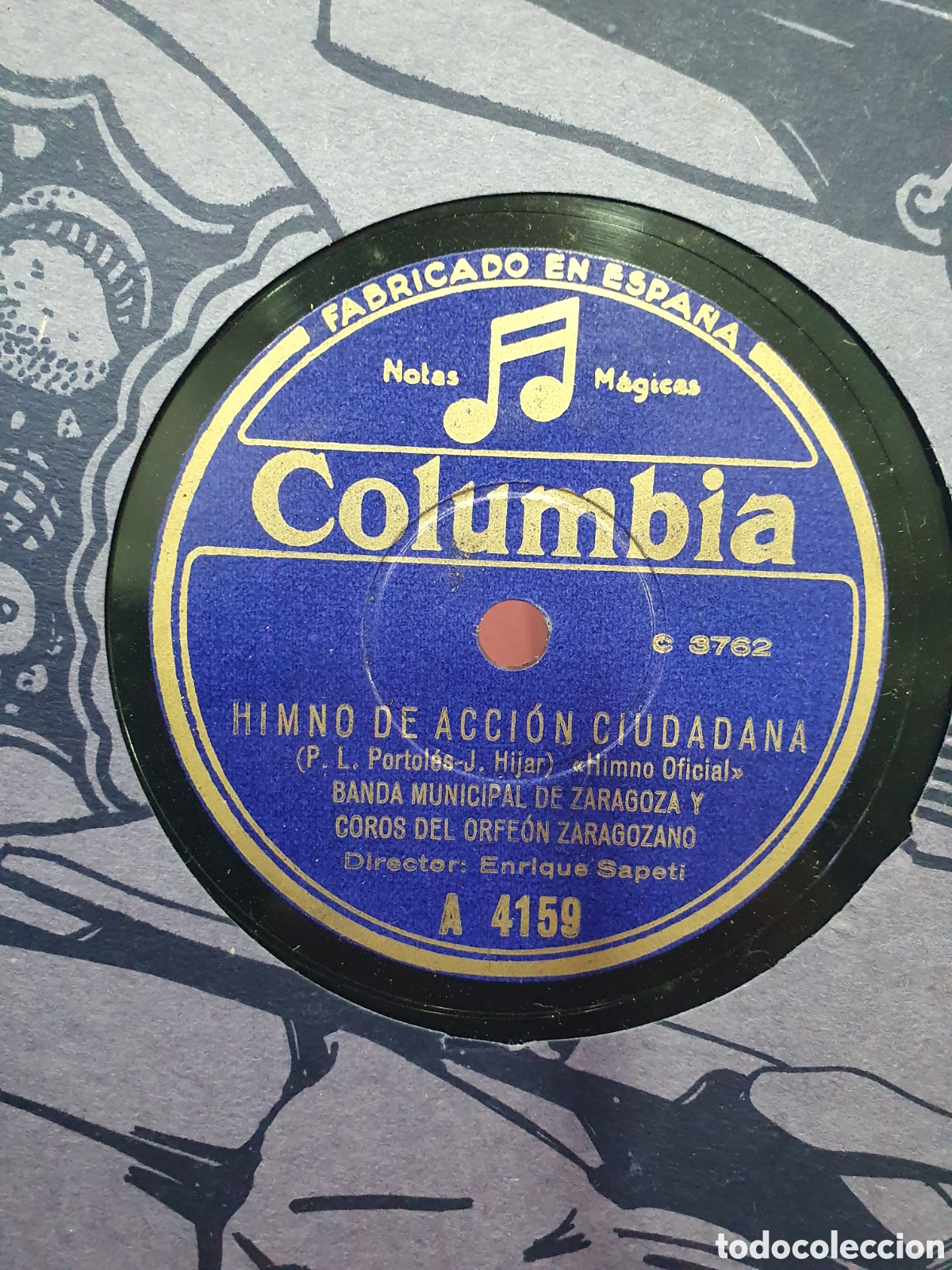 Discos de pizarra: Himno de acci&oacute;n ciudadana. Aragon. Disco de pizarra.