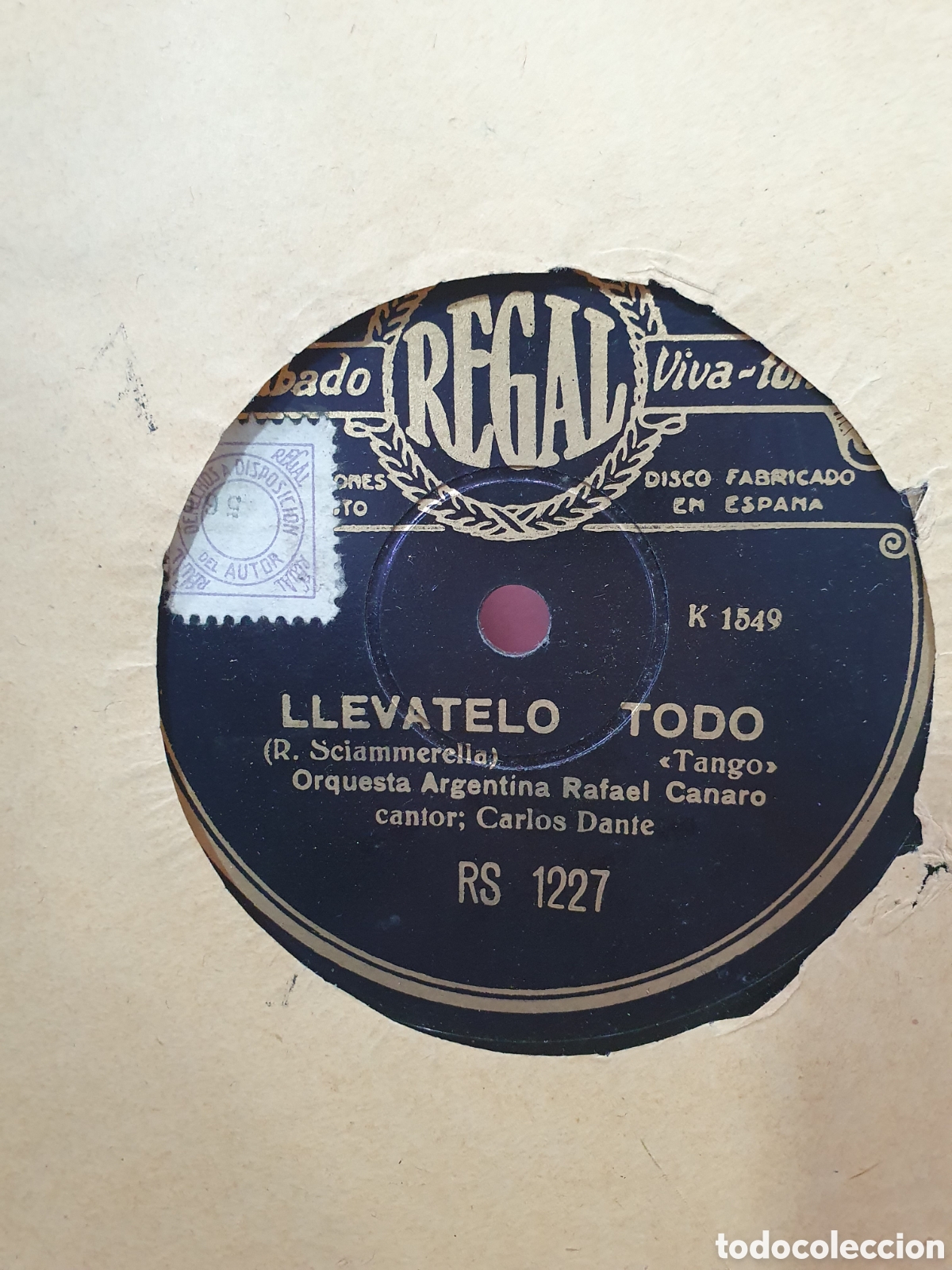 Discos de pizarra: Zarza y ll&eacute;vatelo todo. Disco de pizarra. - Foto 1