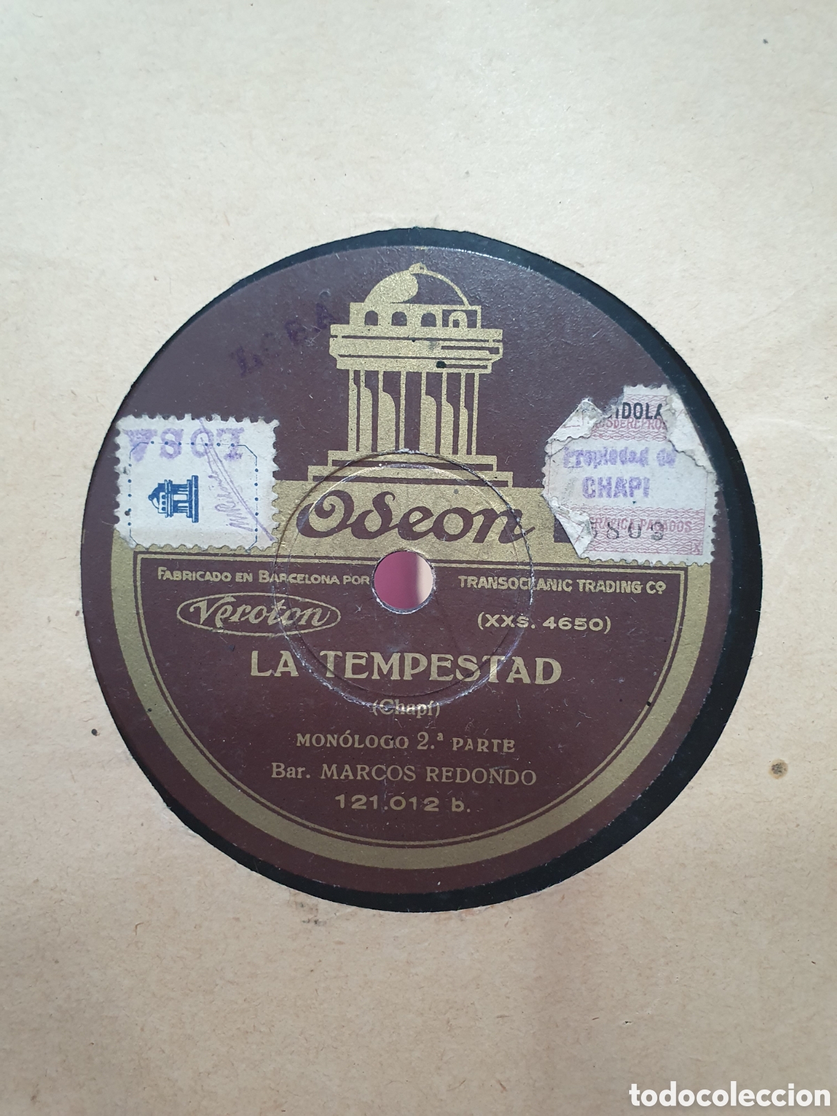 Discos de pizarra: La tempestad. Disco de pizarra.