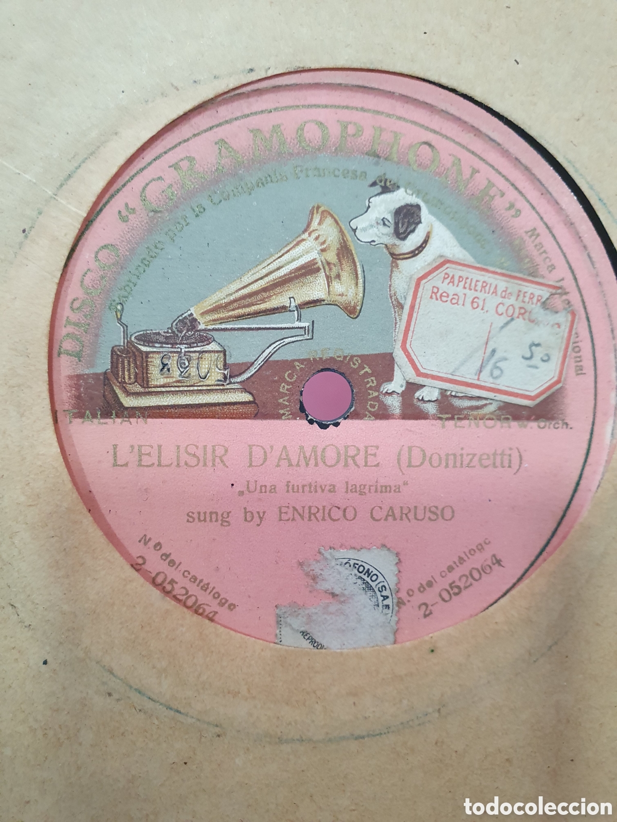 Discos de pizarra: L'elisir d'amore. Disco de pizarra