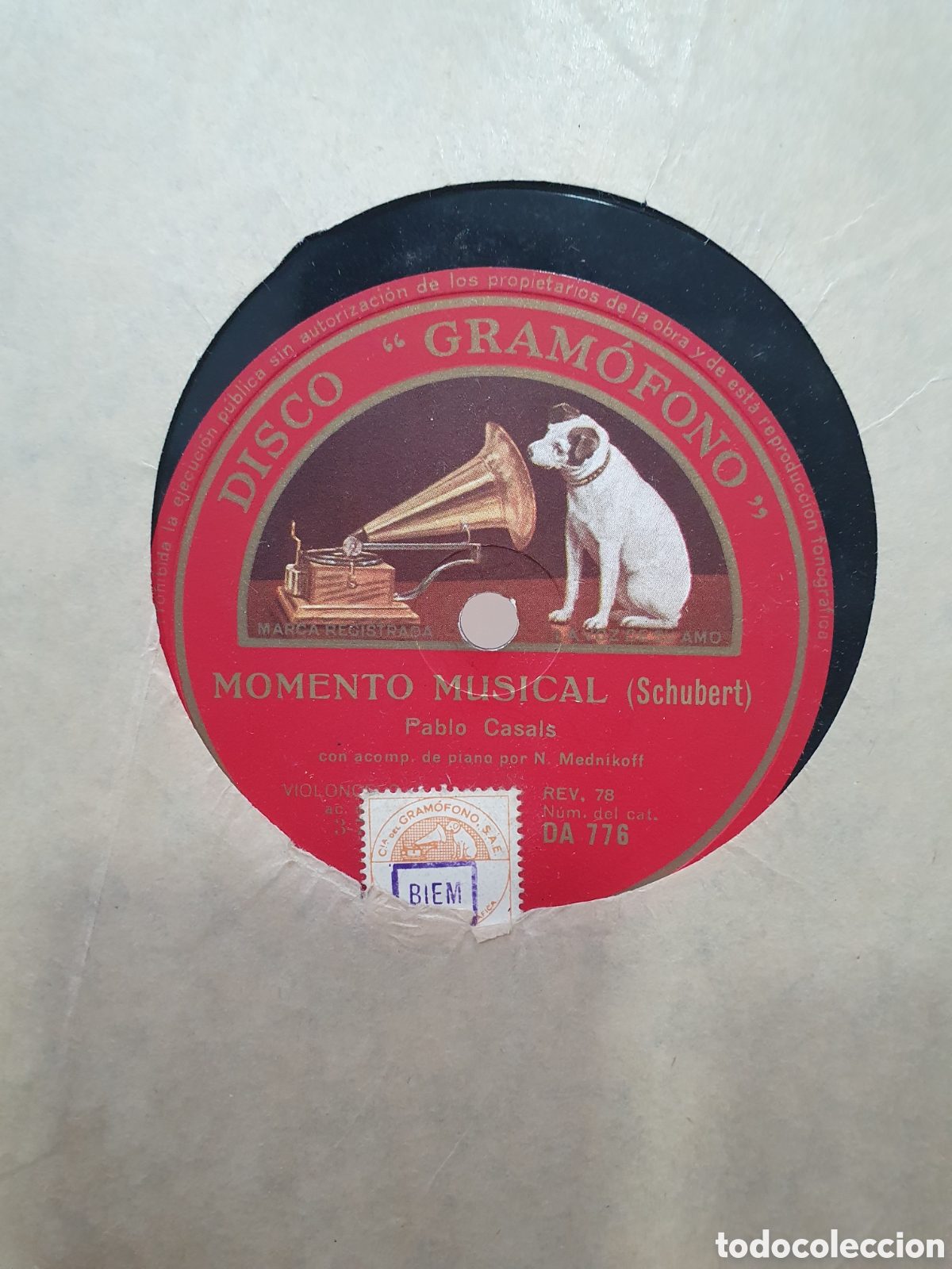 Discos de pizarra: Momento musical y Le Cygne. Disco de pizarra