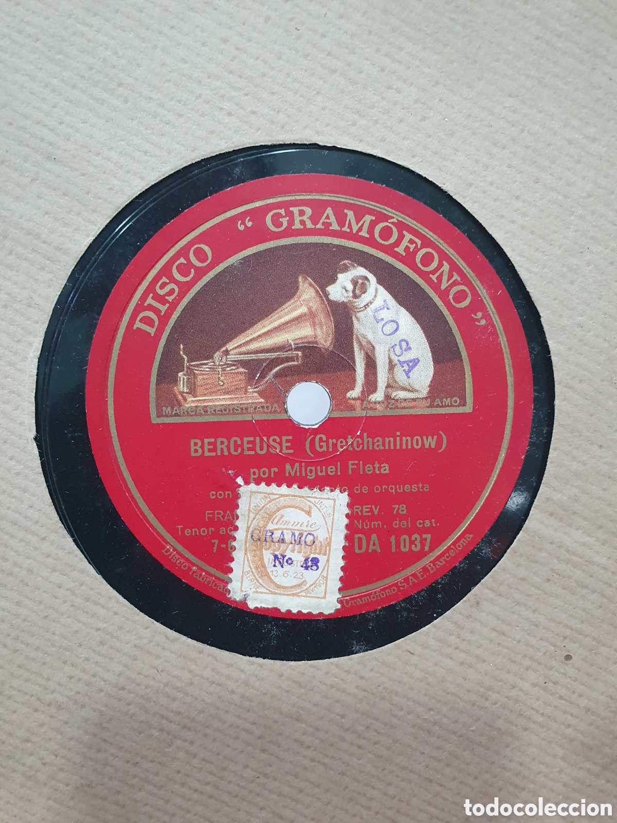 Discos de pizarra: Berceuse y Granadina. Disco de pizarra - Foto 1